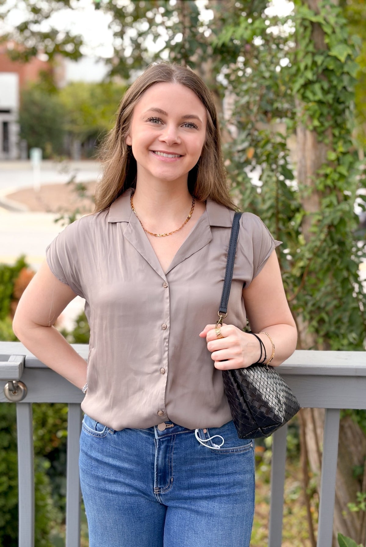 Rose & Lee Co Kelly Top, Taupe Grey Work Tops