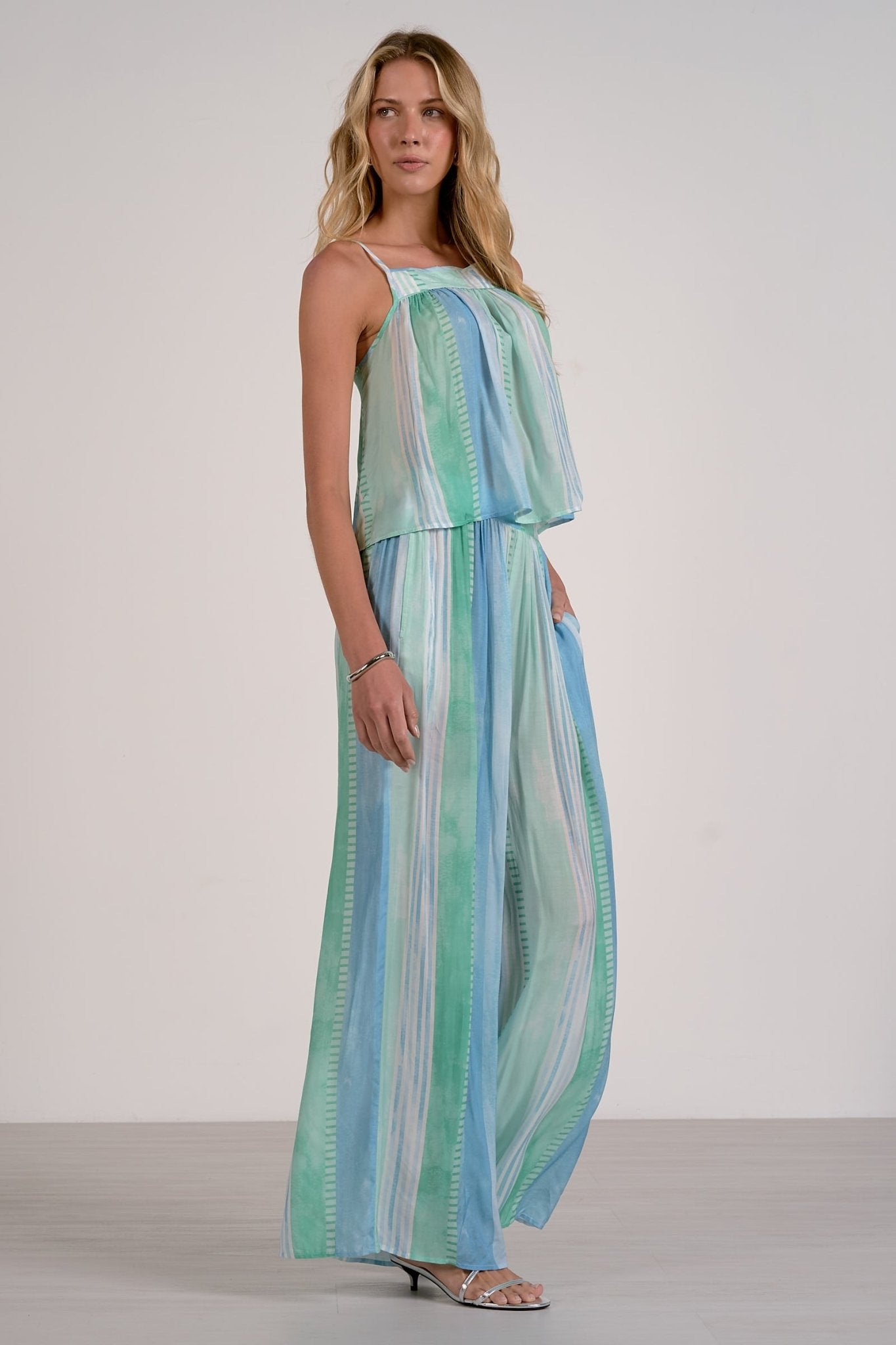 Rose & Lee Co Hadlee Pants, Blue Stripe Pants