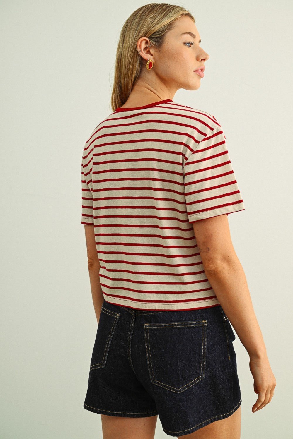 Rose & Lee Co Harlow Tee, Red short sleeve