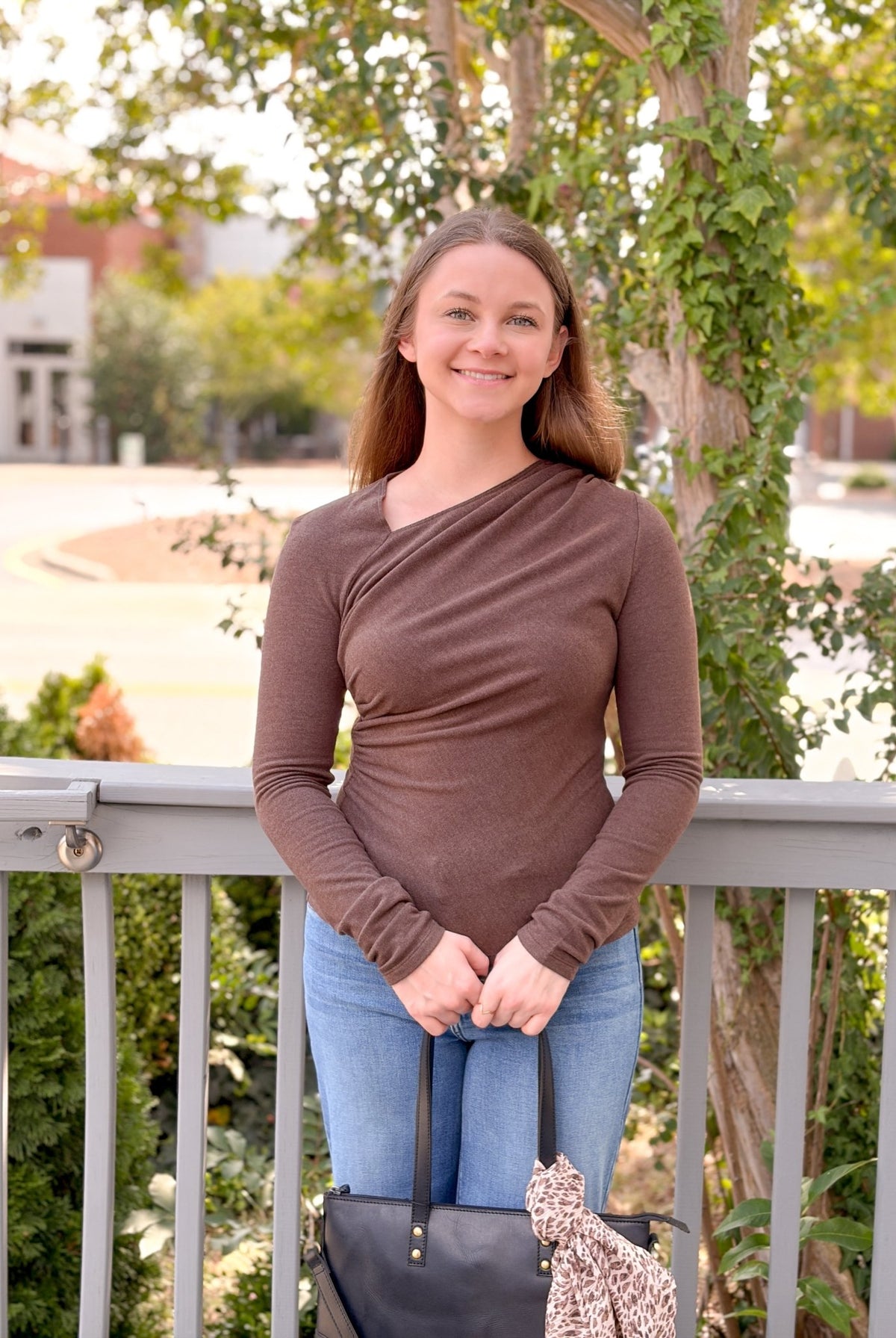 Rose & Lee Co Harlow Top, Dark Mocha by Project Social T Long Sleeve