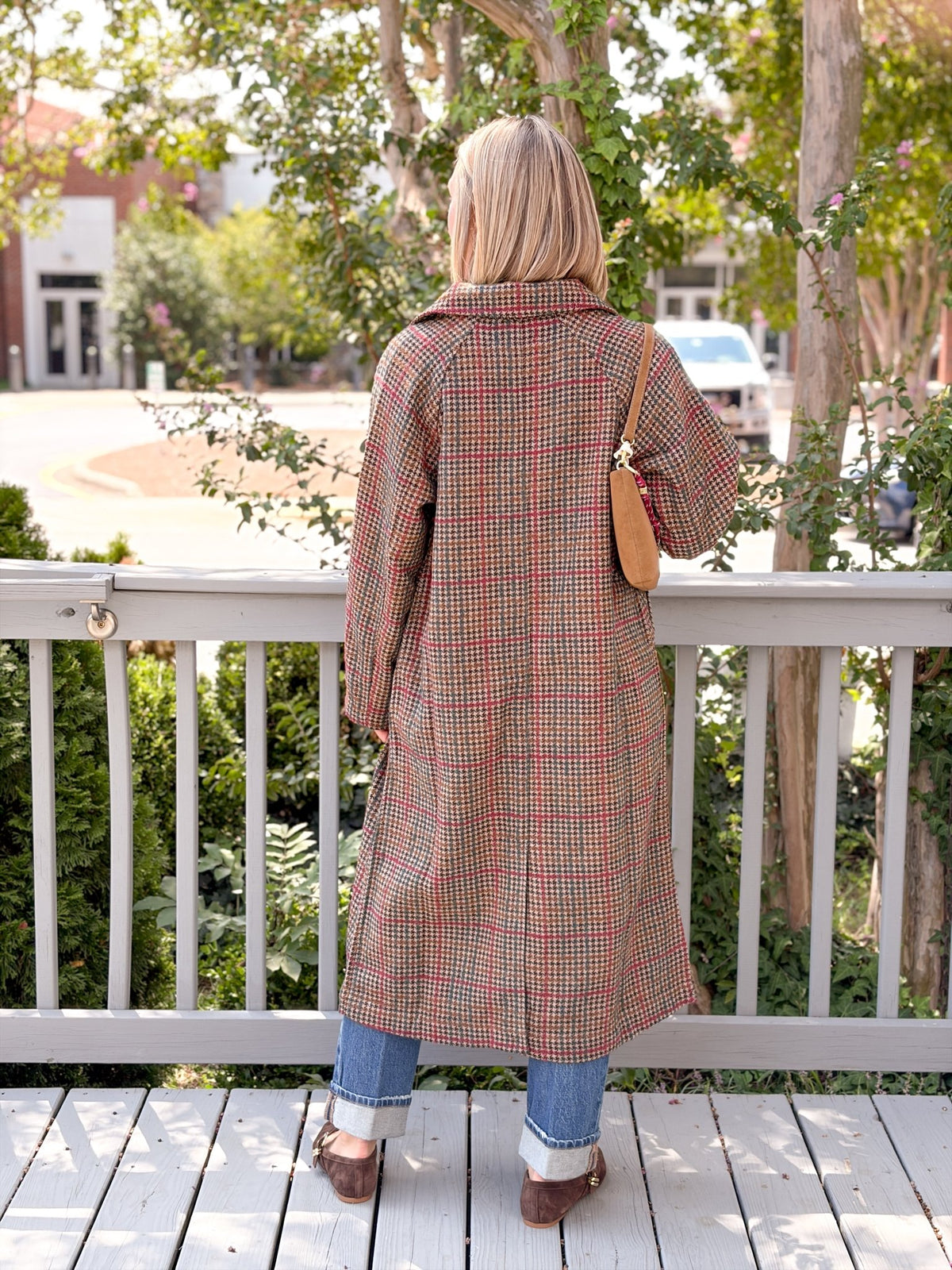 Rose & Lee Co Hayes Trench Coat, Neutral Mini Herringbone by Marine Layer Jackets