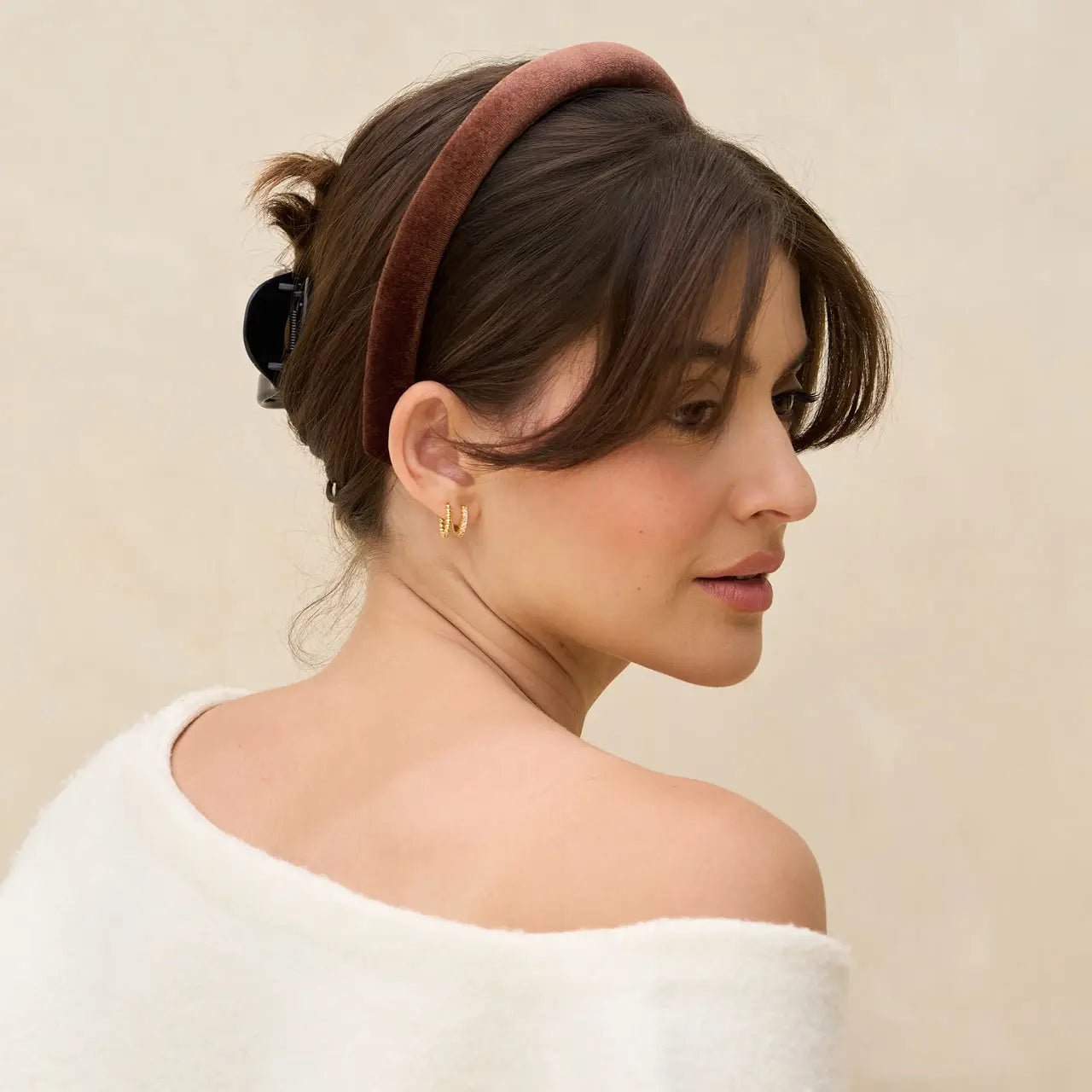 Rose & Lee Co Recycled Fabric Satin & Velvet Headbands, 2pc Set Hair