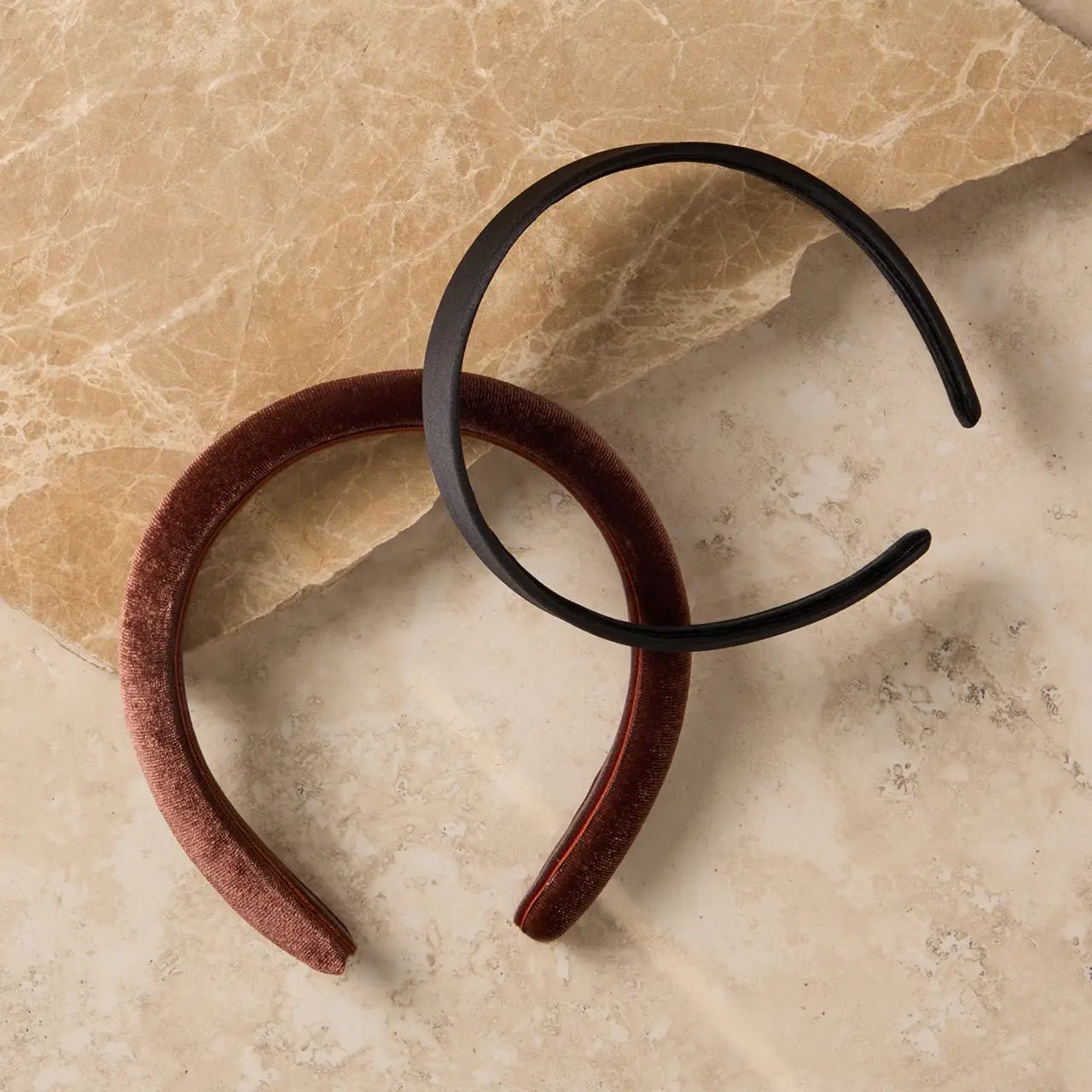 Rose & Lee Co Recycled Fabric Satin & Velvet Headbands, 2pc Set Hair