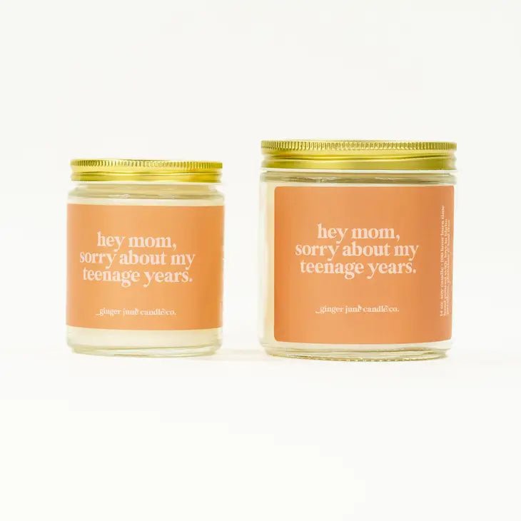 Rose & Lee Co Hey Mom, Sorry About My Teenage Years Candle, Coconut Vanilla Candles