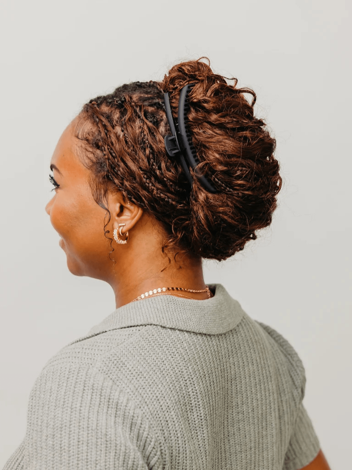 Rose & Lee Co Matte Hold Everything Claw Clip, Black Hair