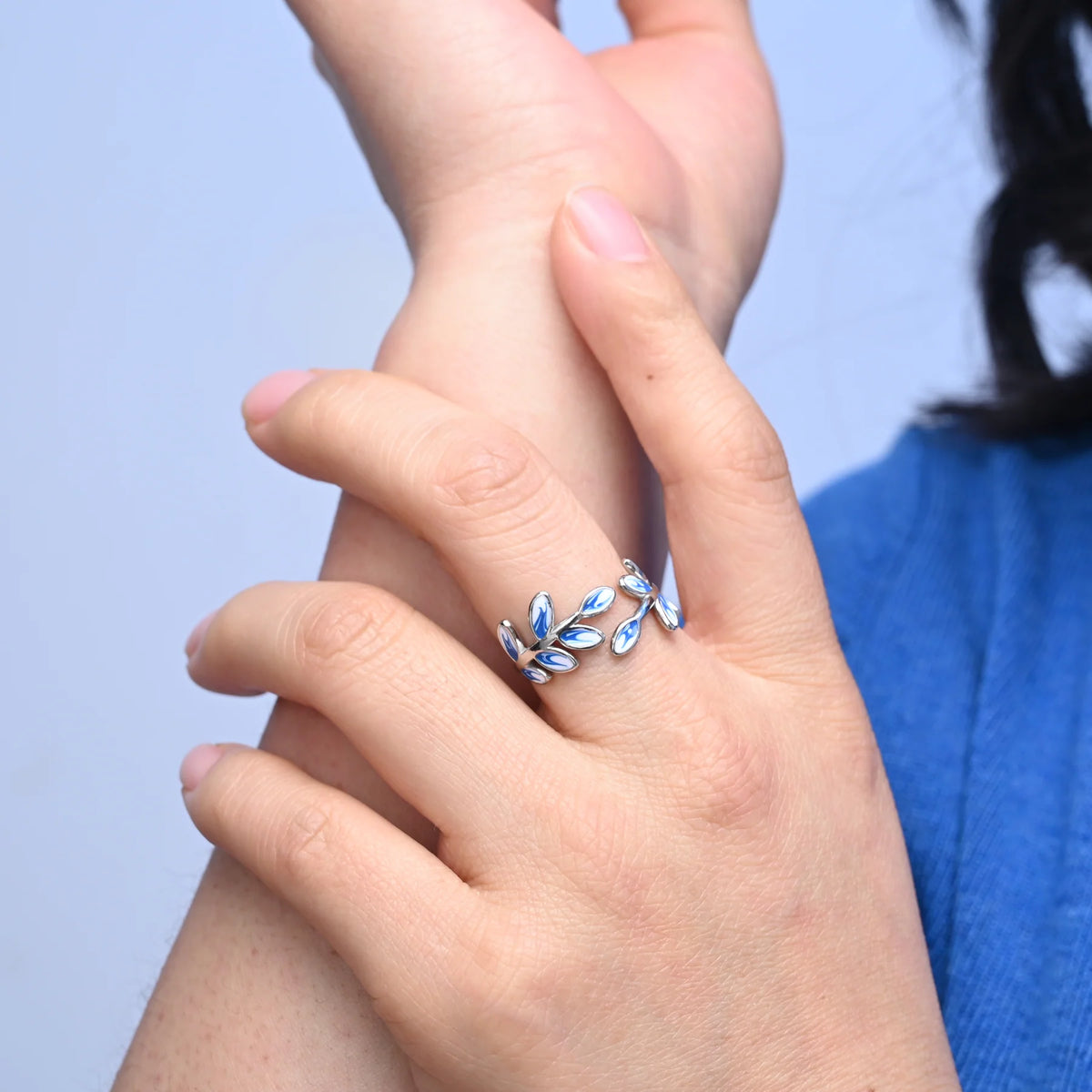 Rose & Lee Co Hope Grows Ring, Silver & Blue Rings