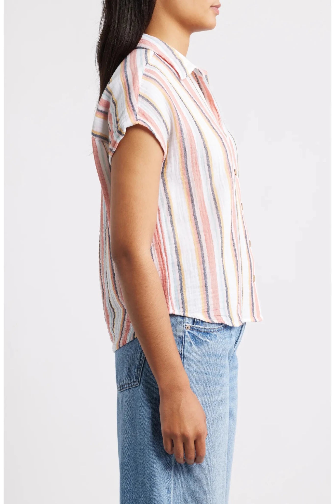 Rose & Lee Co Hunter Top, Vacation Stripe short sleeve
