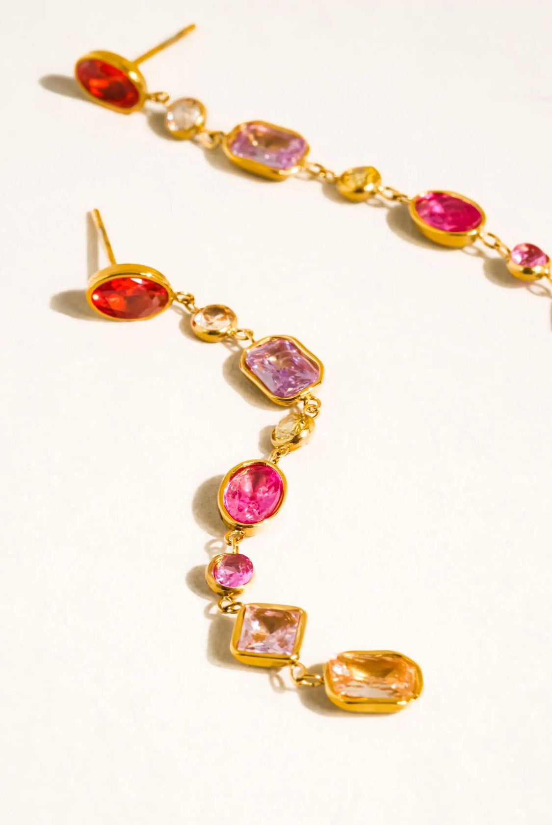 Rose & Lee Co Islaine CZ Drop Earrings, 18k Gold Earrings