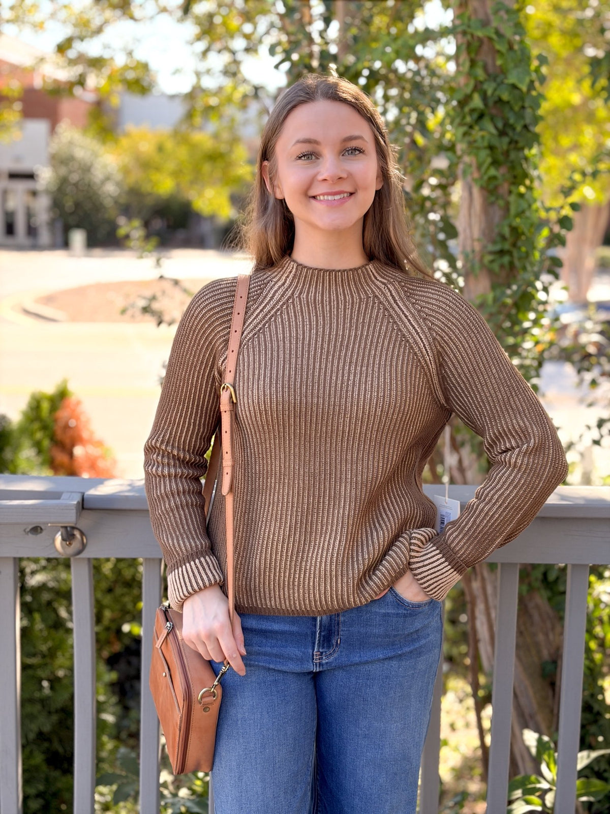 Rose & Lee Co Ivy Reversible Sweater, Teak/Sandstone Sweaters