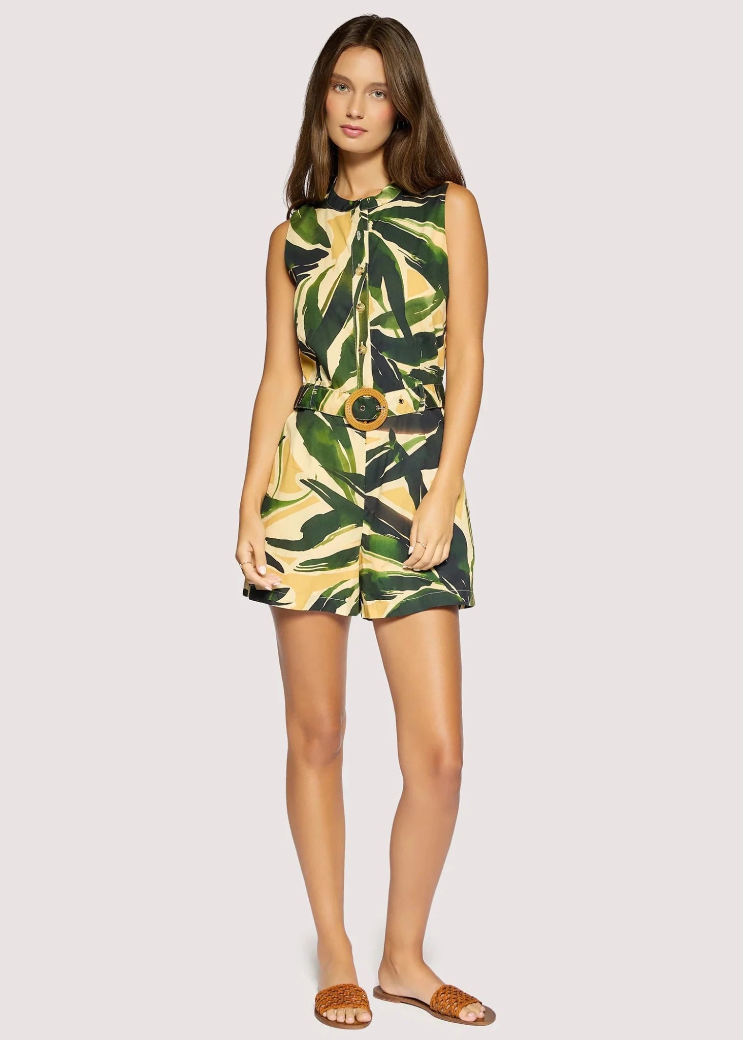 Rose & Lee Co Izabella Romper, Green/Multi Romper