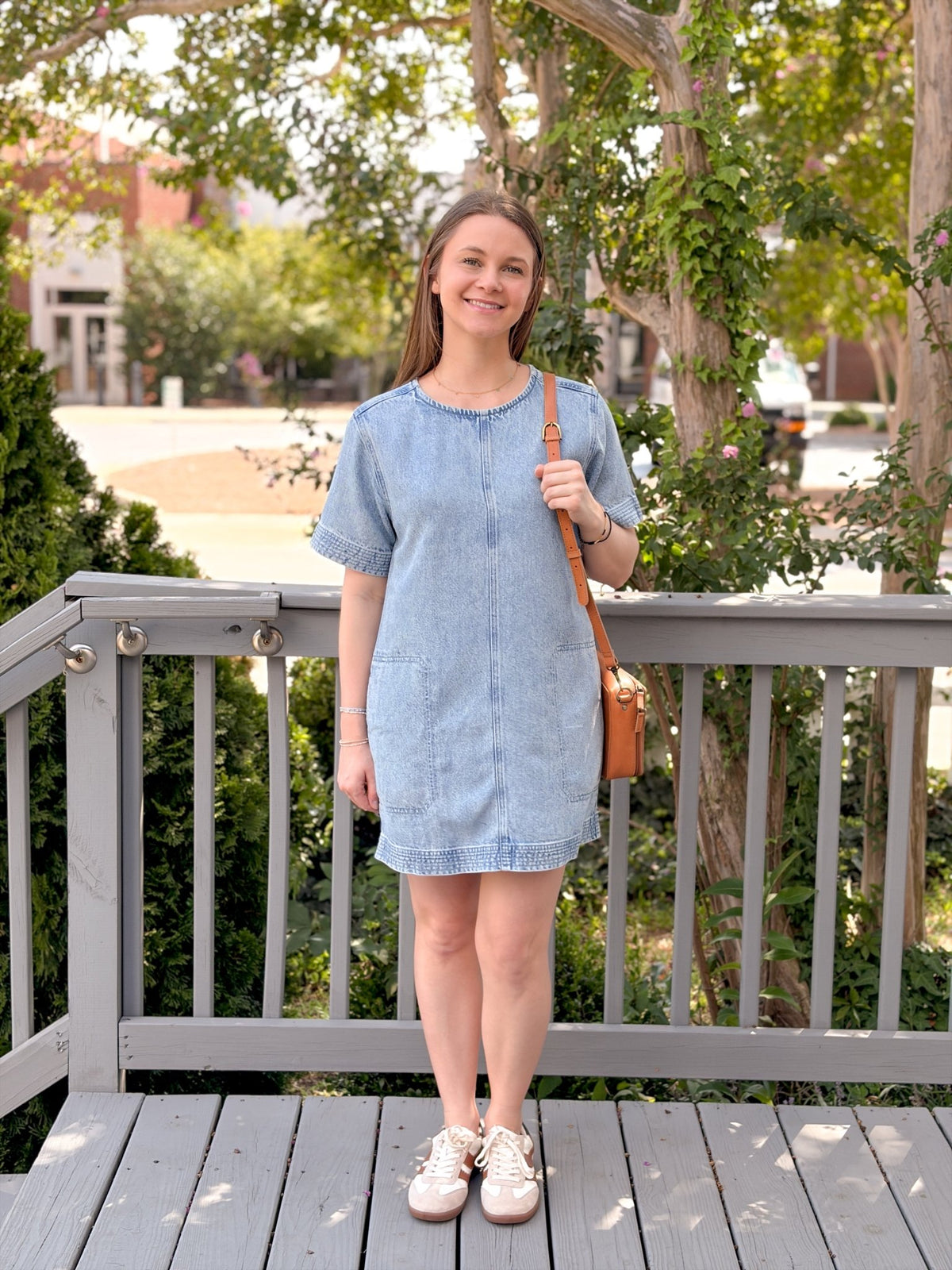 Rose & Lee Co Izzy Denim Dress, Light Wash by Marine Layer Casual Dresses