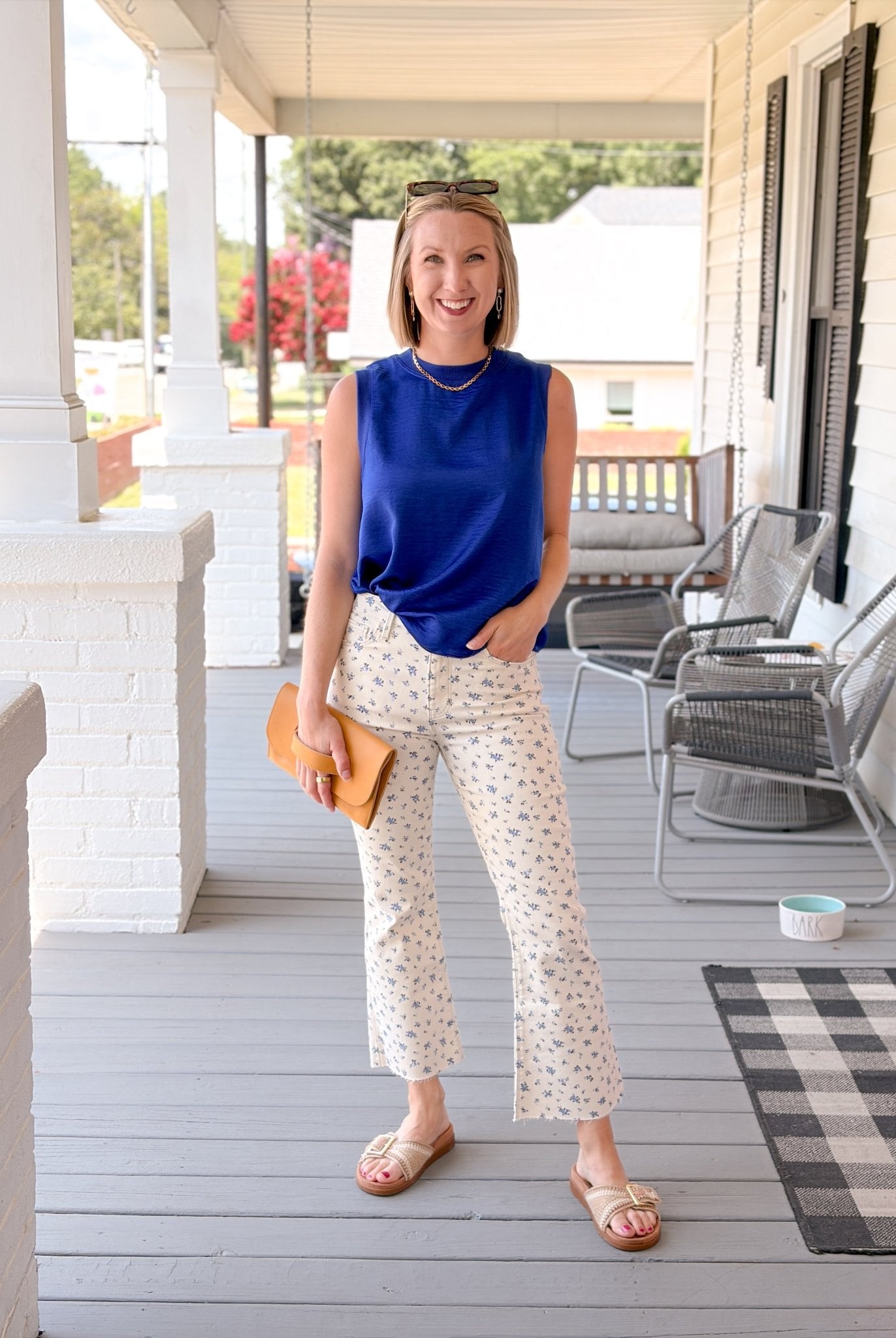 Rose & Lee Co Jade Jeans, Blue Flower Denim