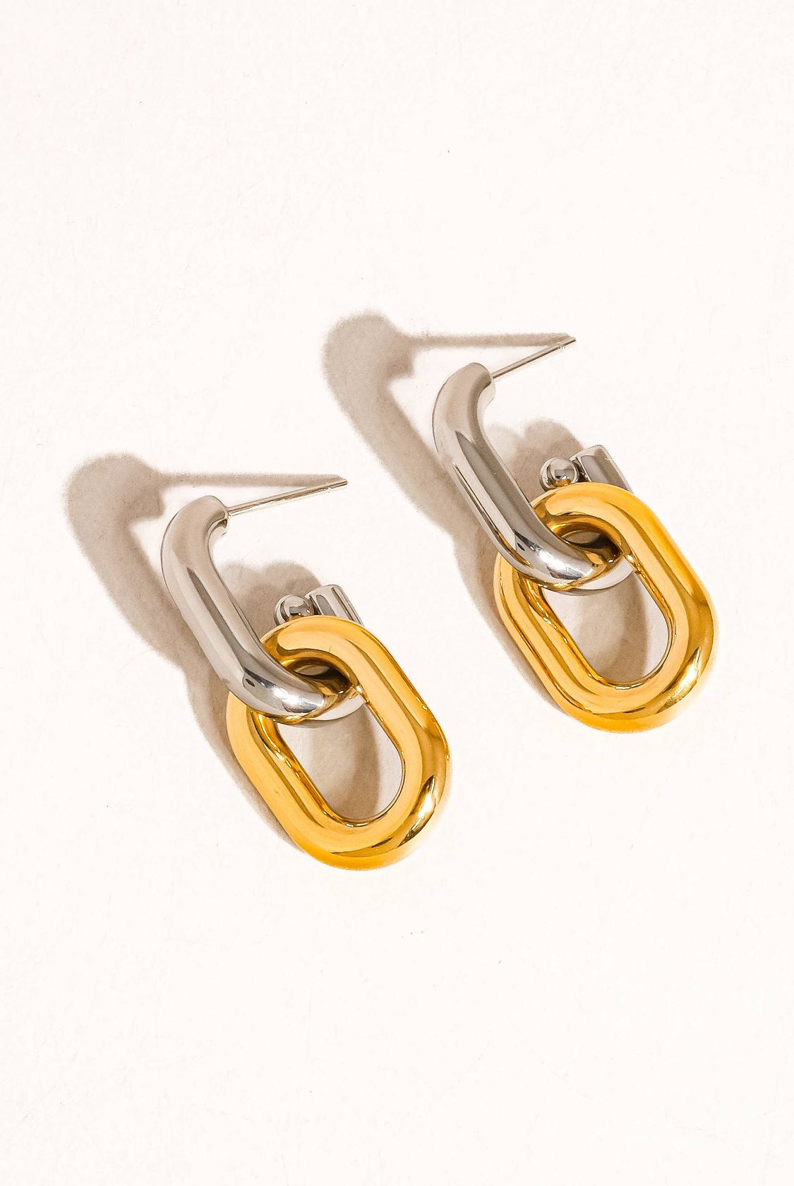 Rose & Lee Co Jaxon Double Chain Earrings, 18k Gold Earrings