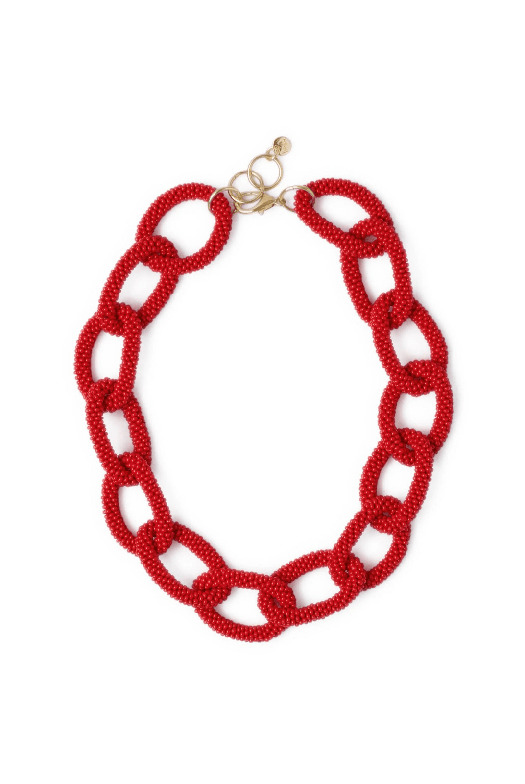 Rose & Lee Co Jenna Chain Link Beaded Necklace, Red Necklaces