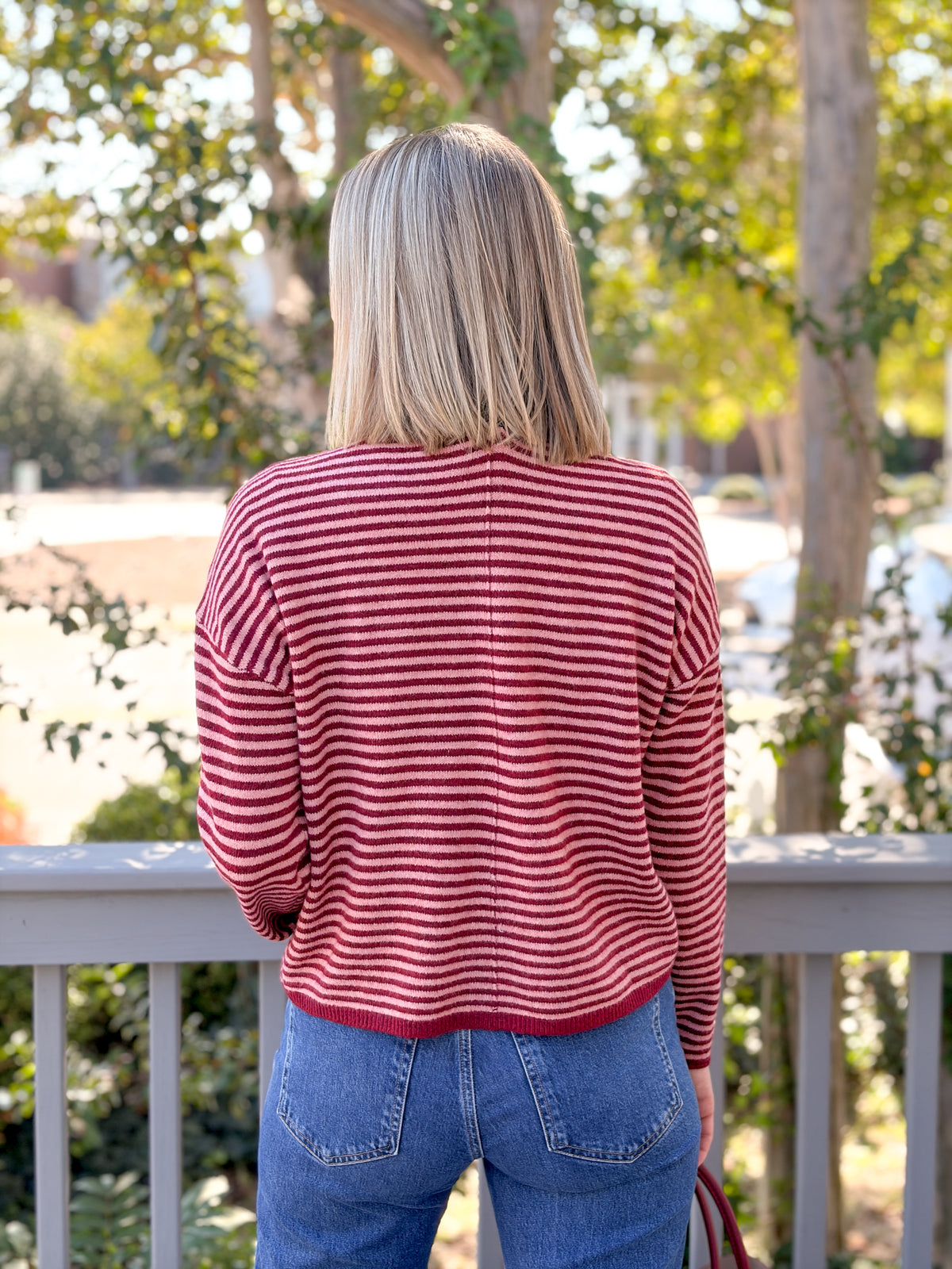 Rose & Lee Co Jodie Top, Burgundy Long Sleeve