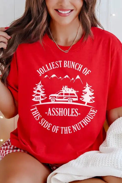 Rose & Lee Co Jolliest Bunch of Assholes Tee, Red unknown
