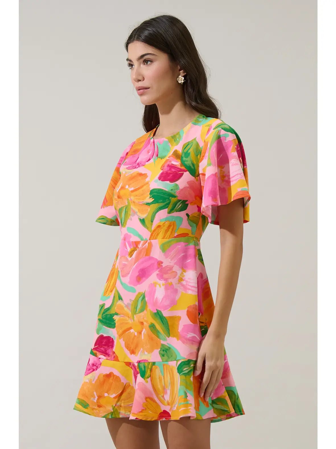Rose & Lee Co Jovana Dress, Pink/Green Casual Dresses