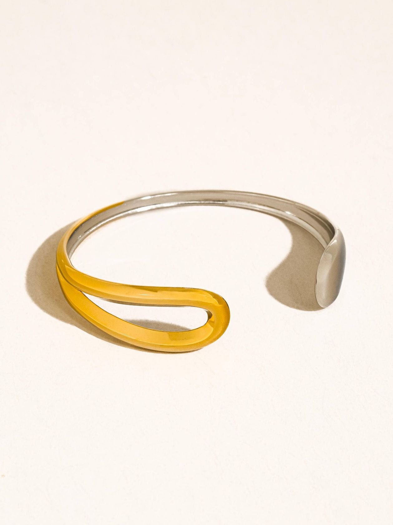 gold & silver Open Cuff Bracelet