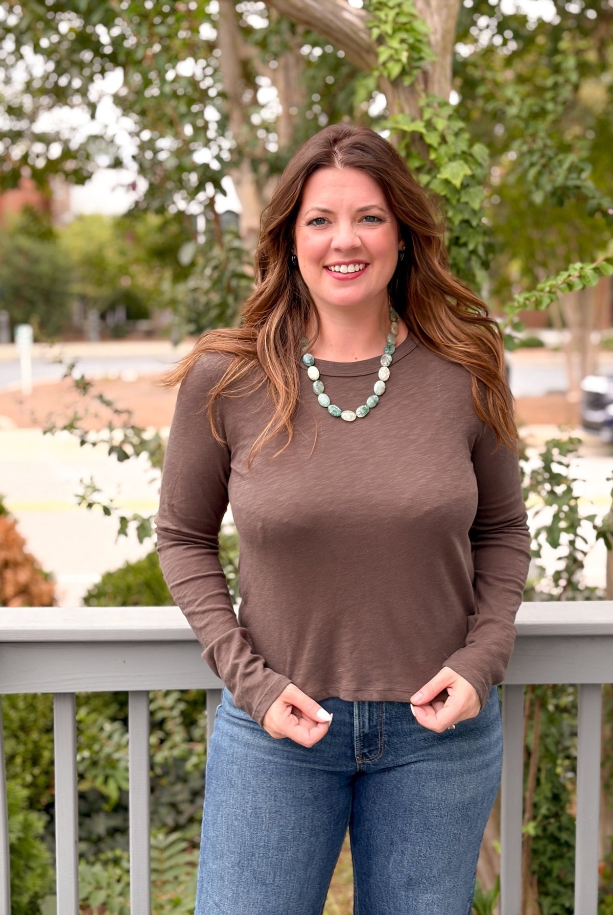 Rose & Lee Co Junie Tee, Cocoa Bean by Z Supply Long Sleeve