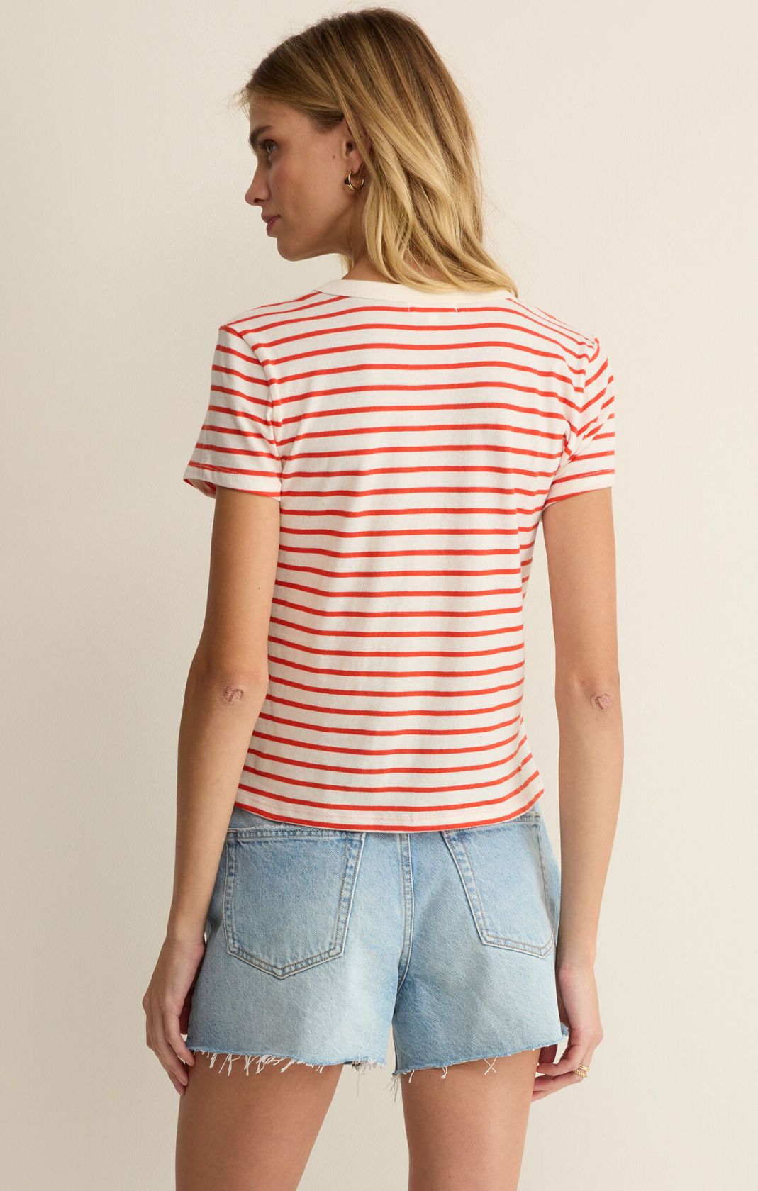 Rose & Lee Co Junie Tee, Lychee by Z Supply short sleeve