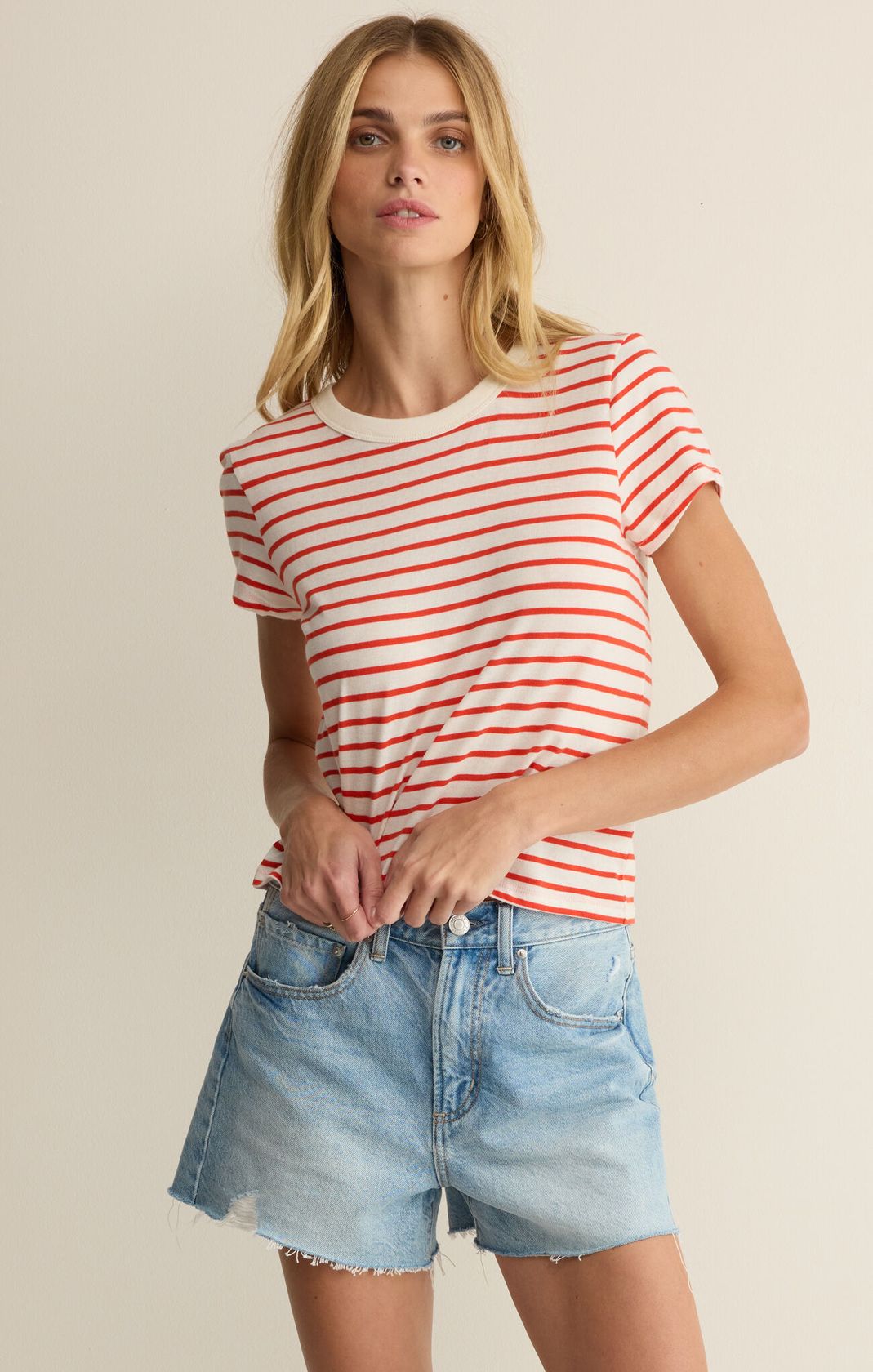 Rose & Lee Co Junie Tee, Lychee by Z Supply short sleeve