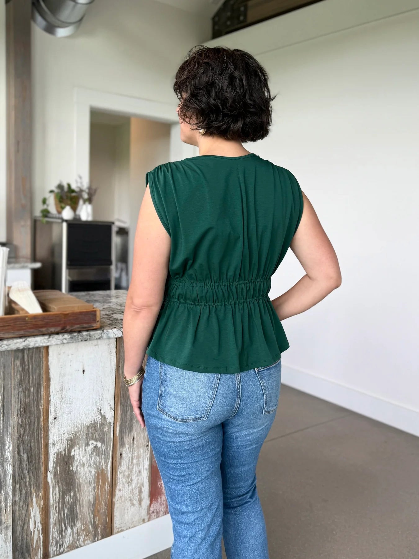 Green Sleeveless Tank Top