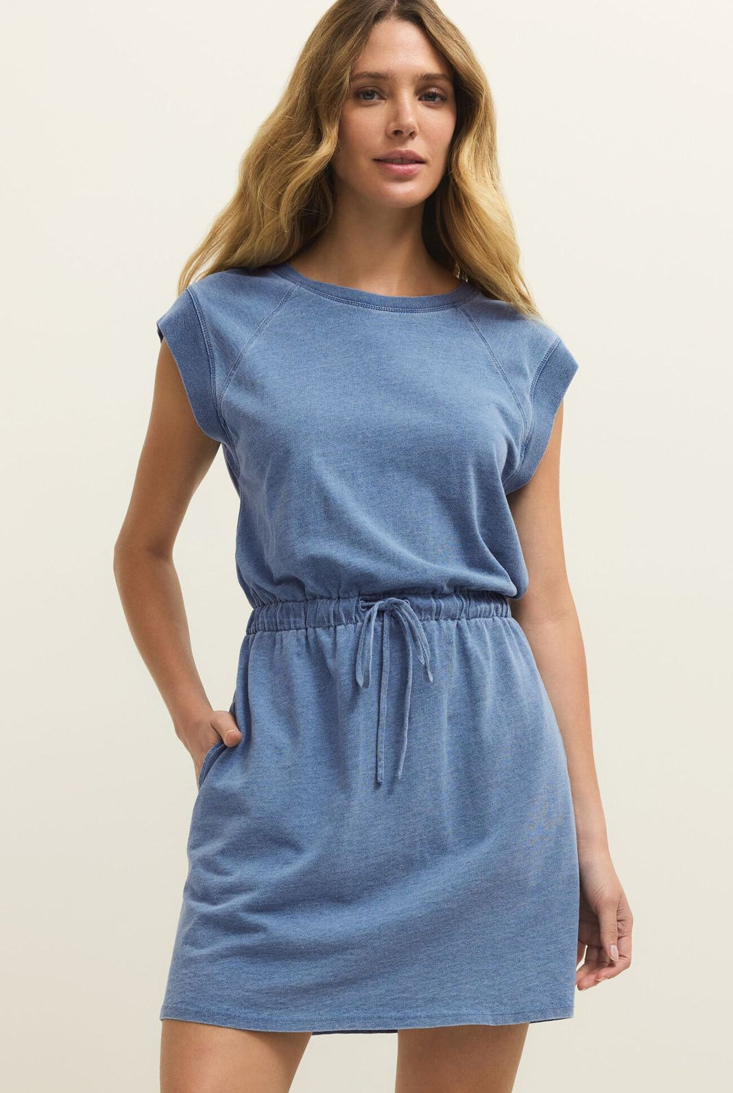 Indigo Denim Wash Casual Mini Dress