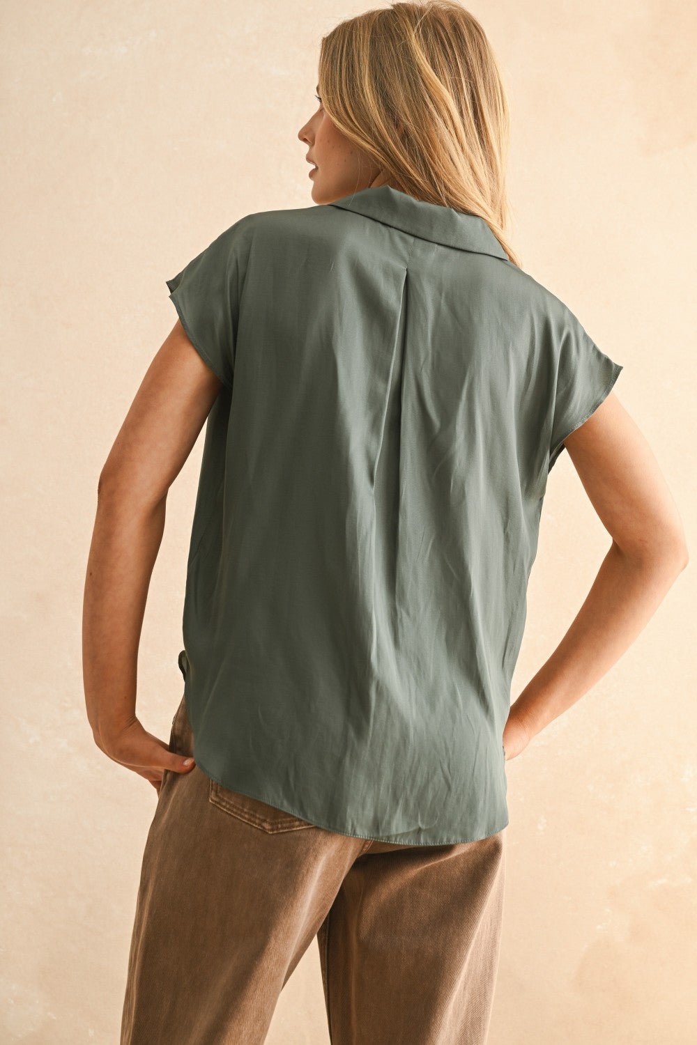 Rose & Lee Co Kelly Top, Deep Green Work Tops