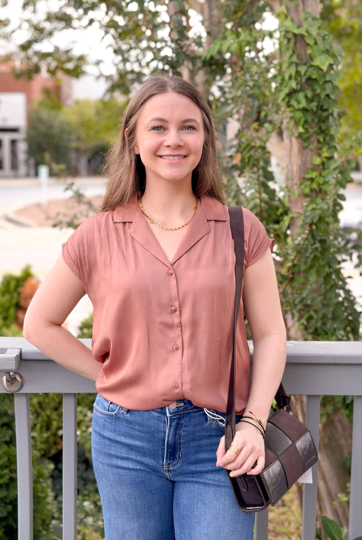 Rose & Lee Co Kelly Top, Red Bean Work Tops