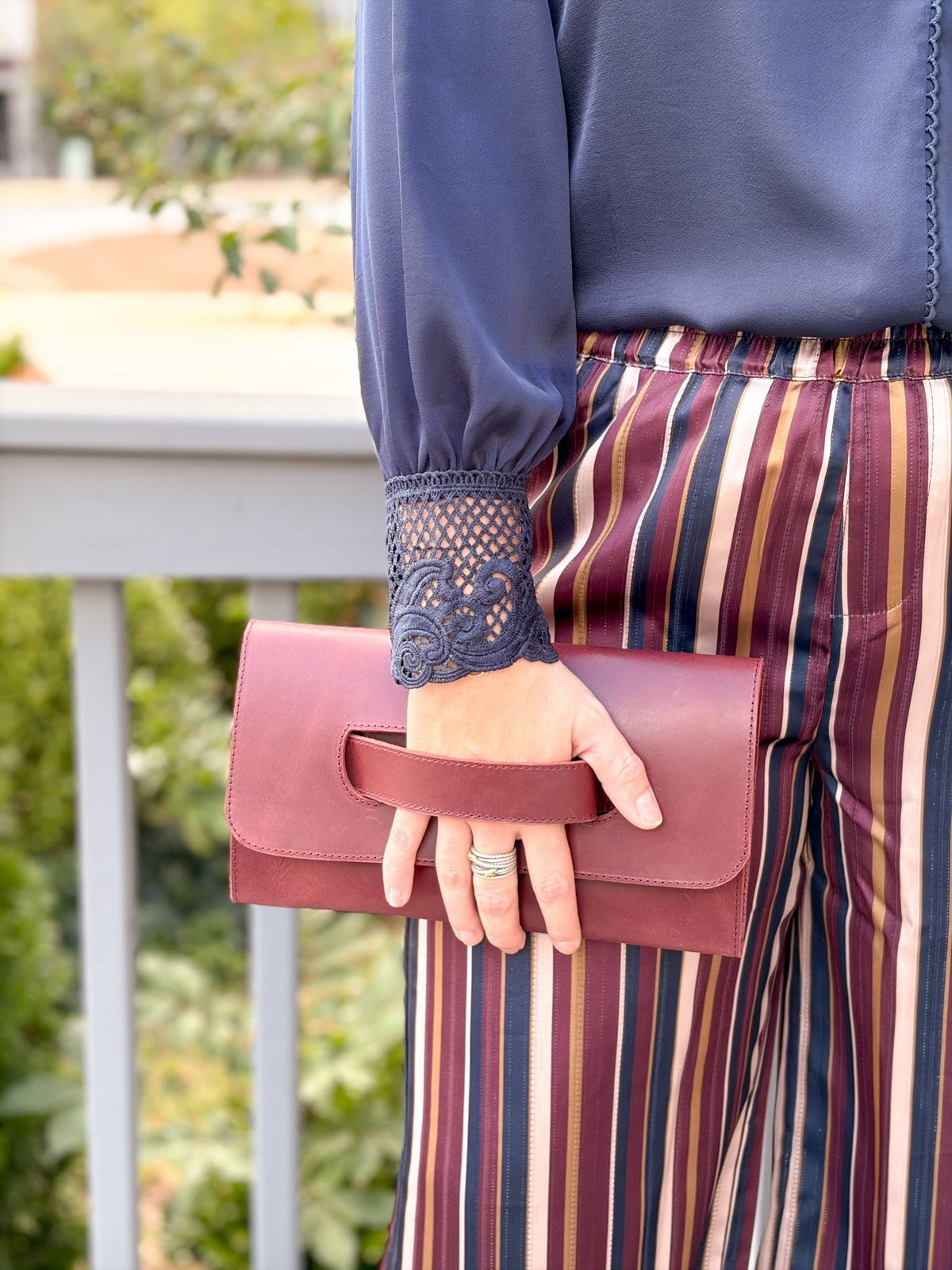 Rose & Lee Co Kenia Top, Navy Work Tops