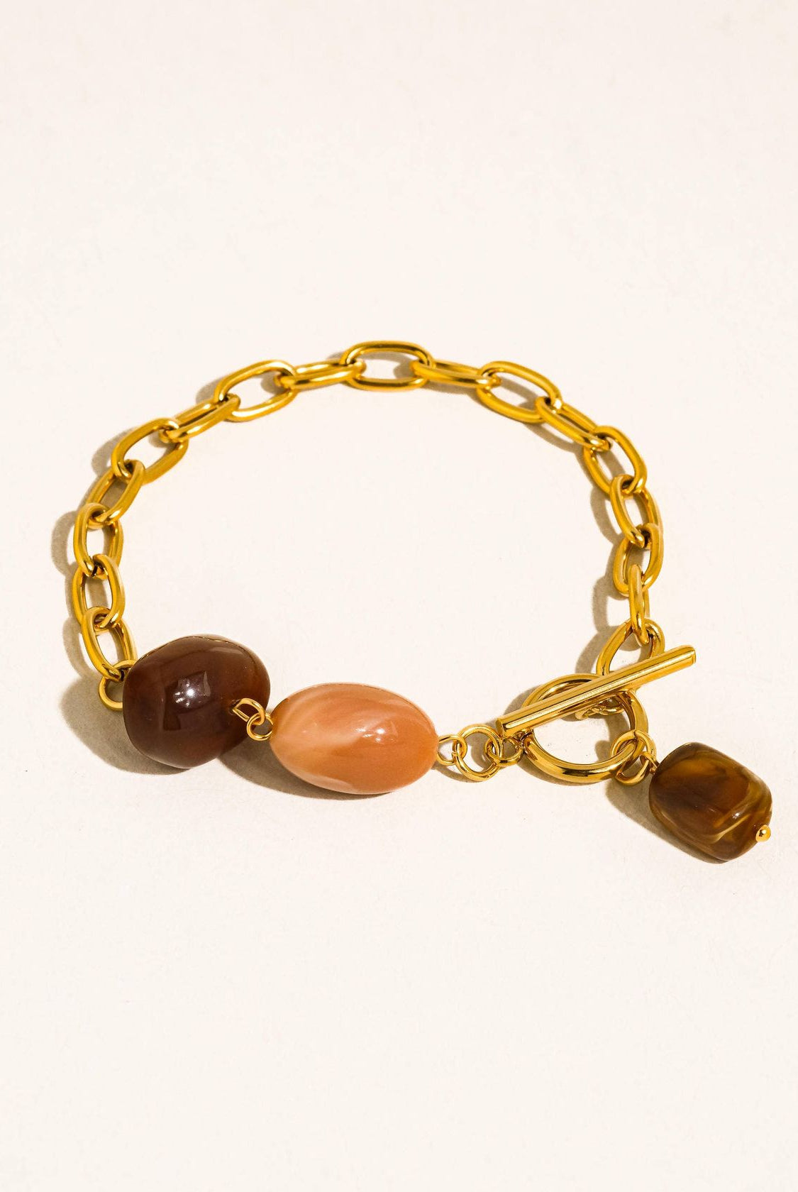 Rose & Lee Co Kenlie Agate Charm Bracelet, 18k Gold Bracelets