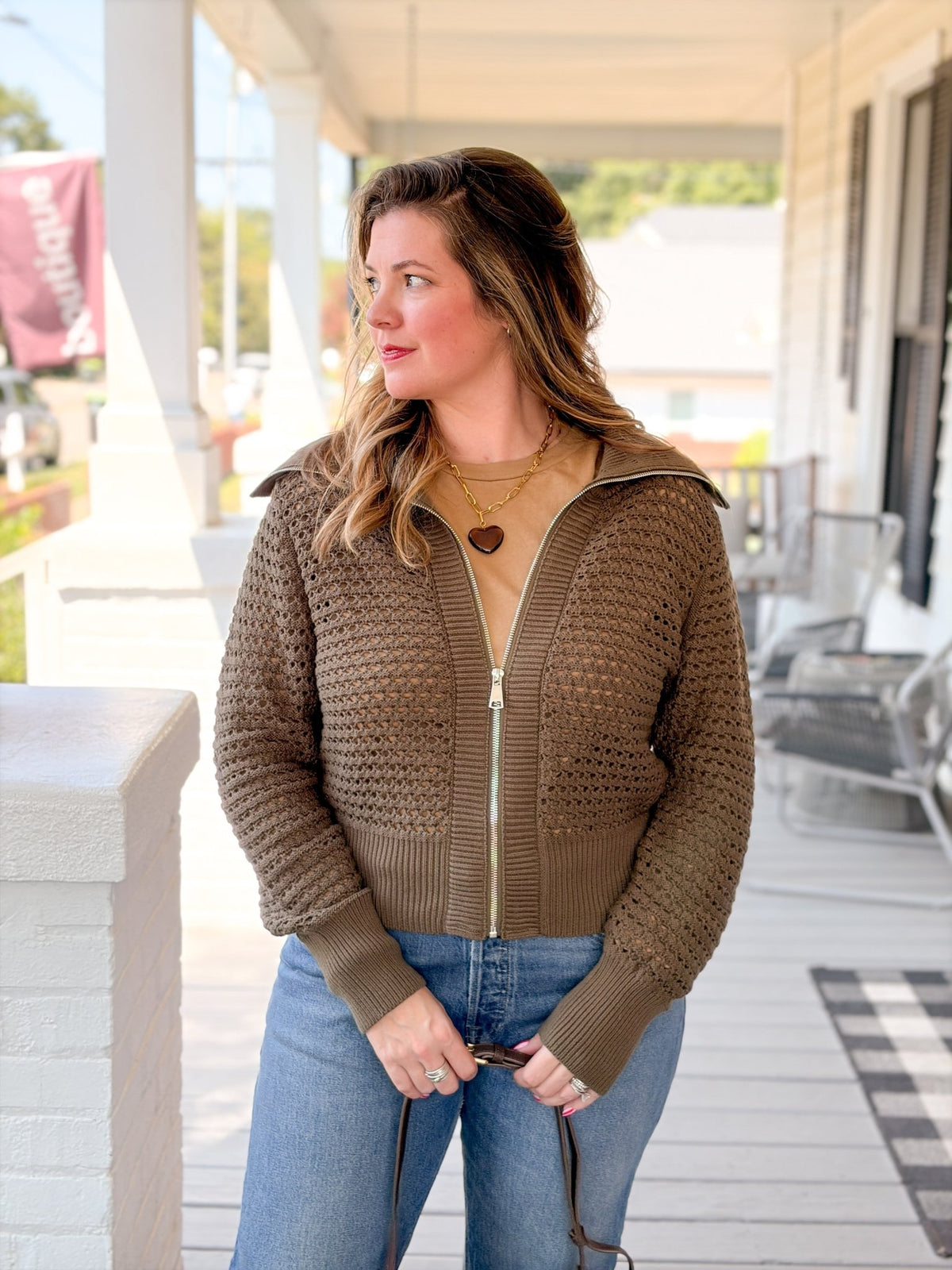 Rose & Lee Co Kimberly Cardigan, Olive Cardigan