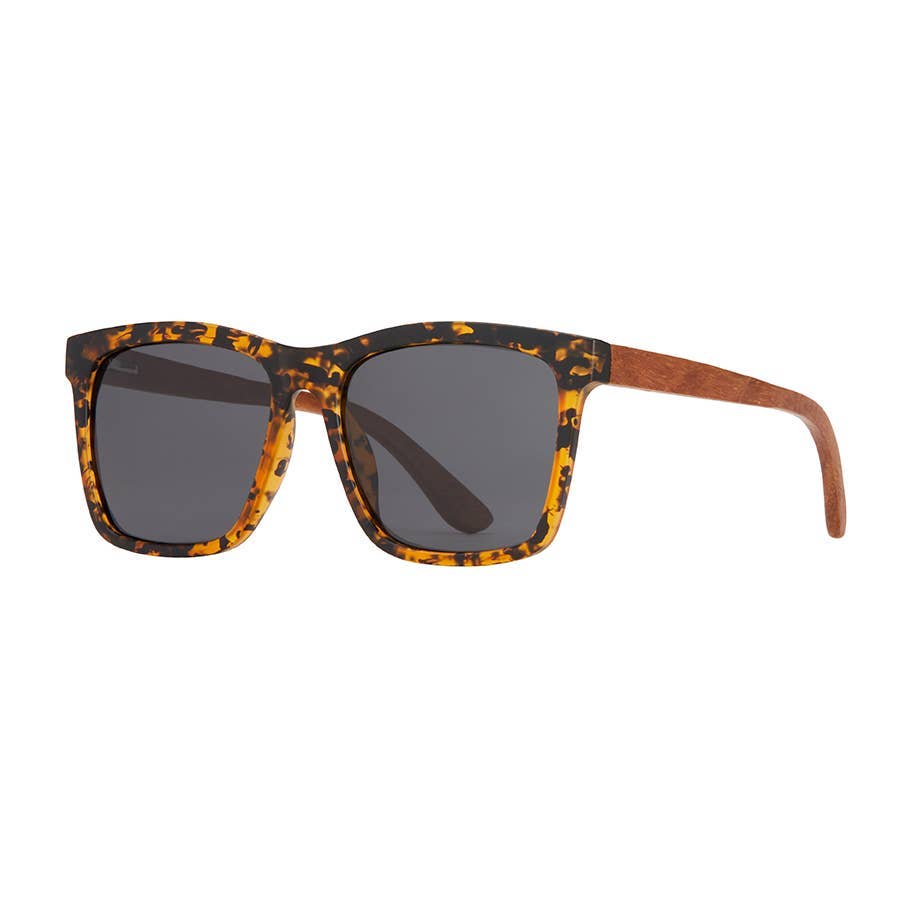 Tortoise and Wood Square Sunglasses