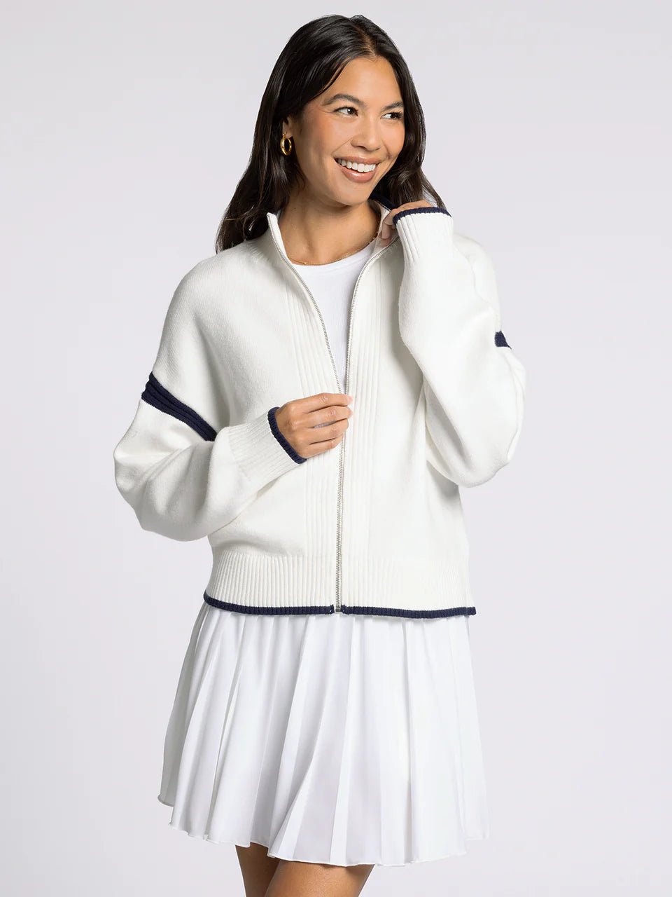 Rose & Lee Co Lanette Jacket, Ivory/Navy Jackets