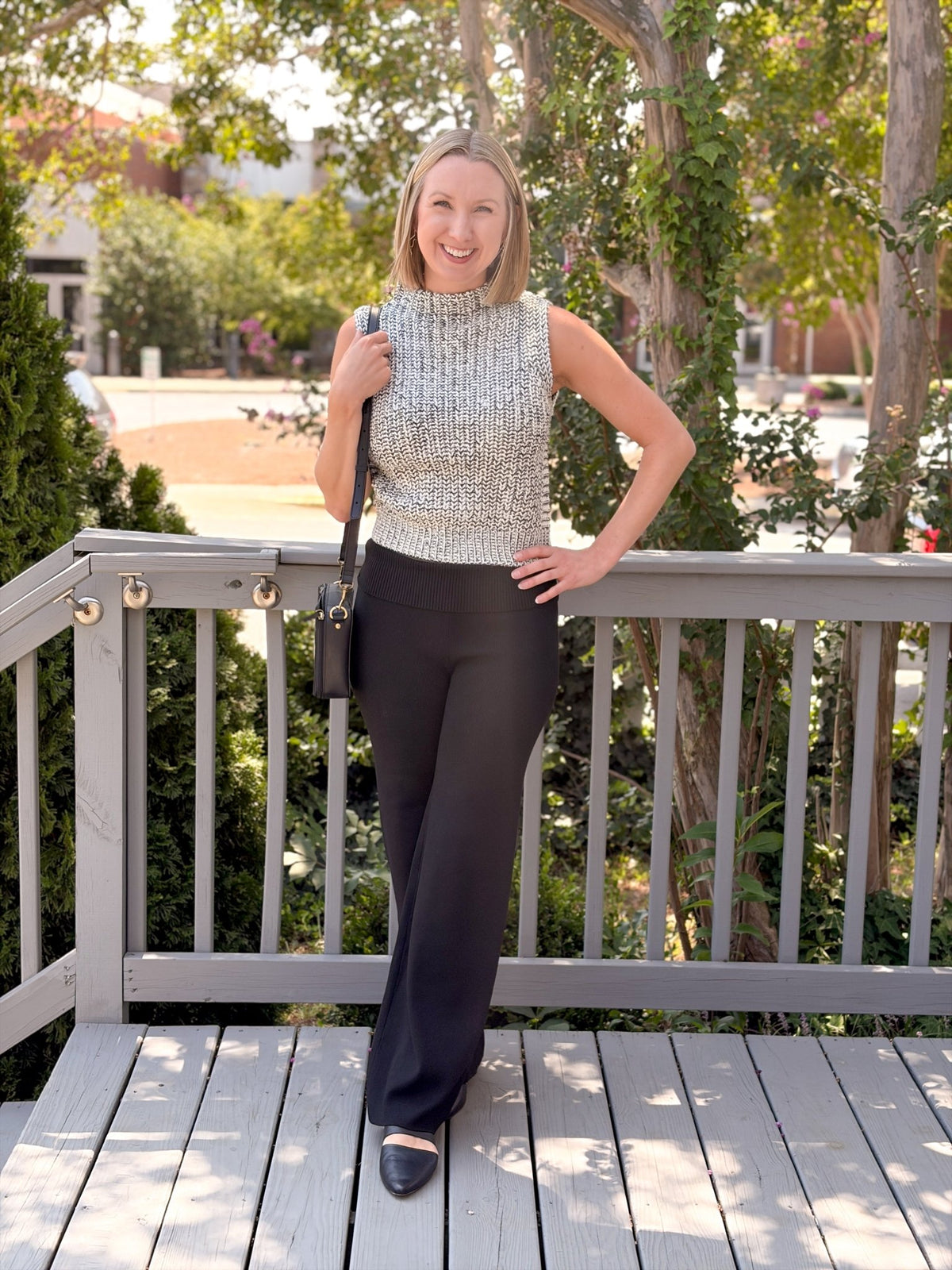 Rose & Lee Co Williams Sweater Tank, Ivory/Black Tanks