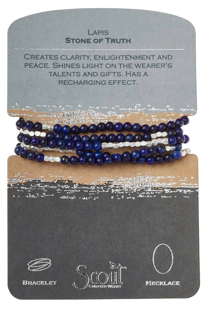 Rose & Lee Co Stone Wrap Bracelet Stone Of Truth, Lapis/Silver Bracelets