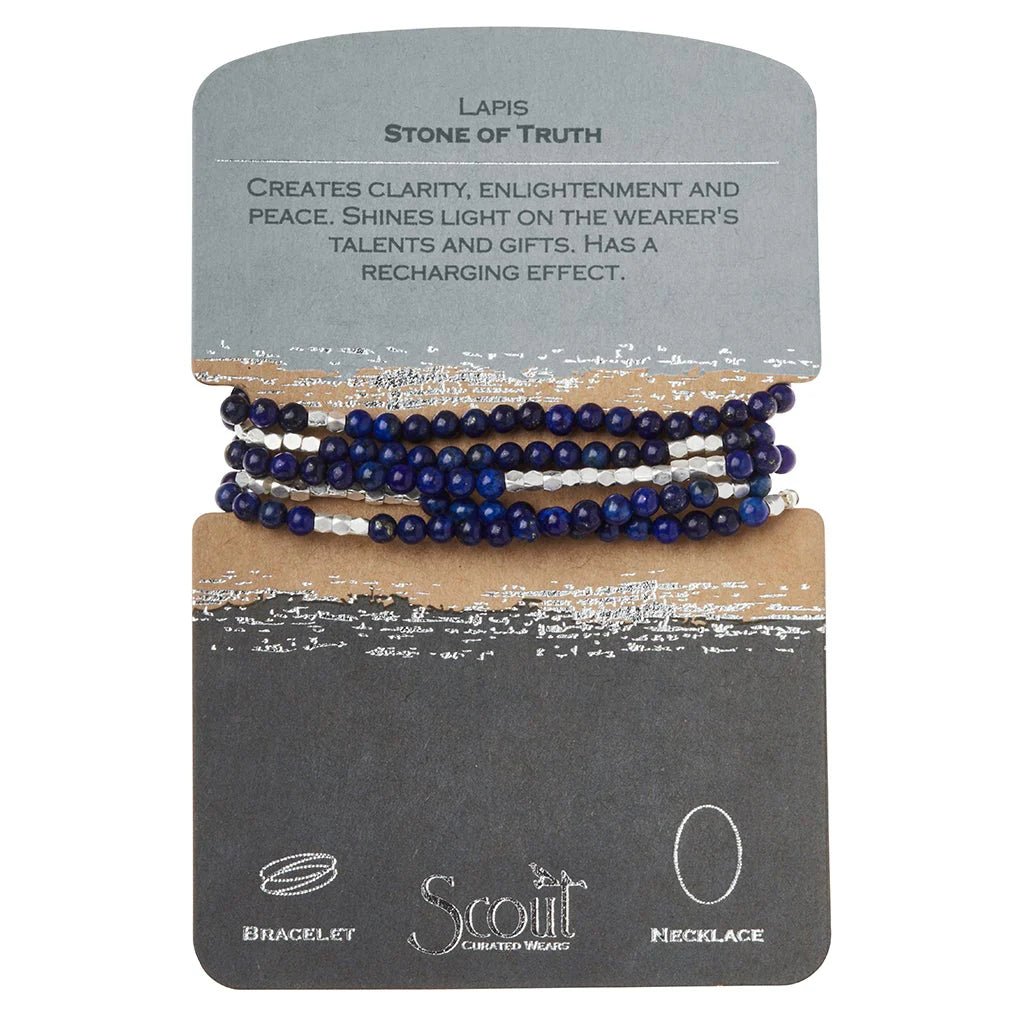 Rose & Lee Co Stone Wrap Bracelet Stone Of Truth, Lapis/Silver Bracelets
