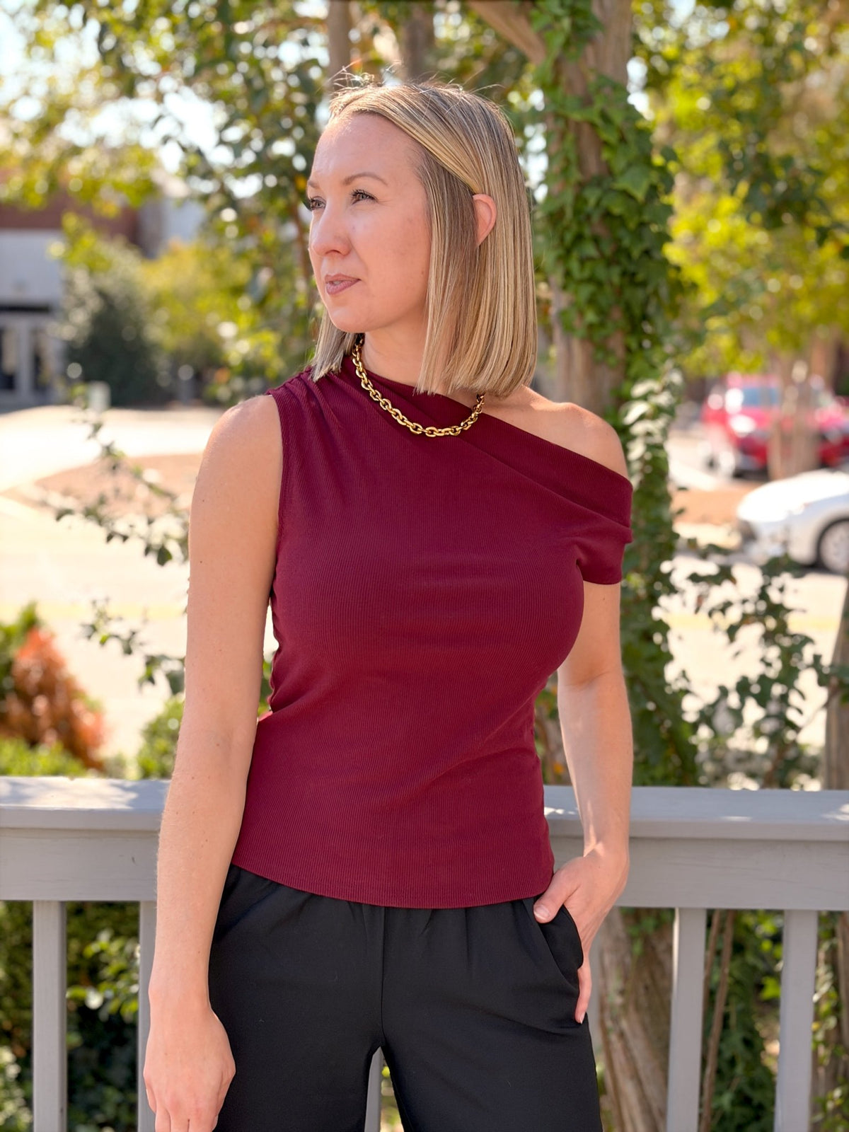 Rose & Lee Co Laurel Tank, Dark Cherry by Project Social T Tanks