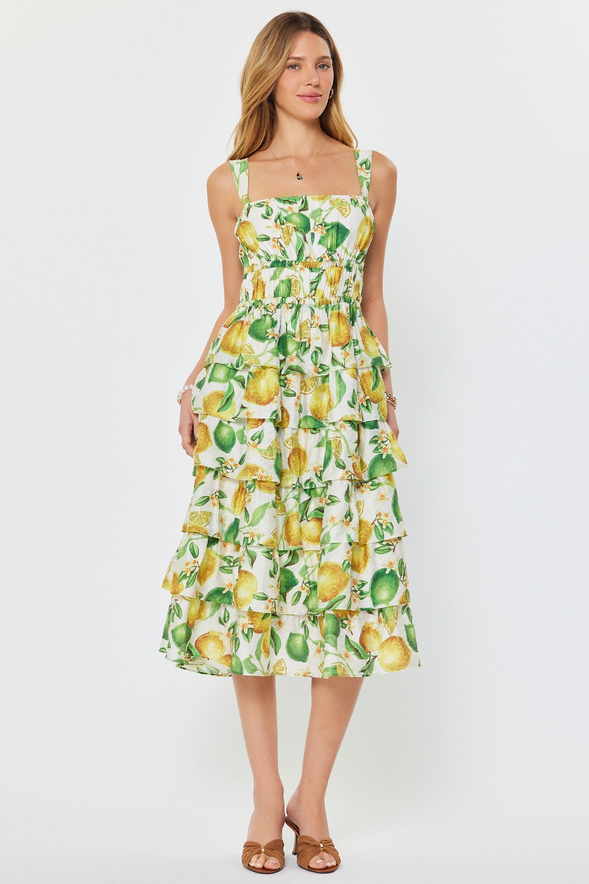 Rose & Lee Co Lauren Dress, Lemon Multi Casual Dresses