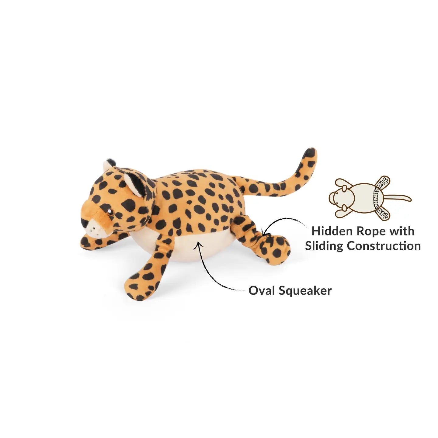 Rose & Lee Co Dog Toy, Leopard Pets