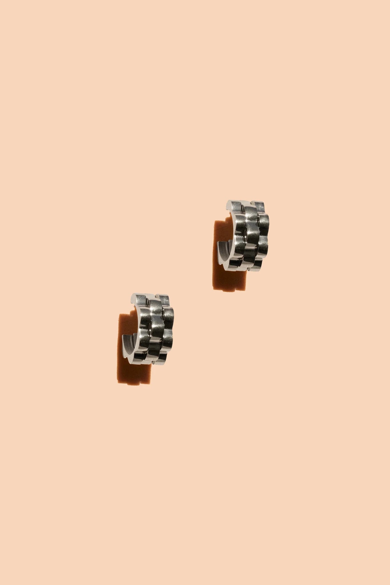 Rose & Lee Co Lex Huggie Hoops, Silver Earrings