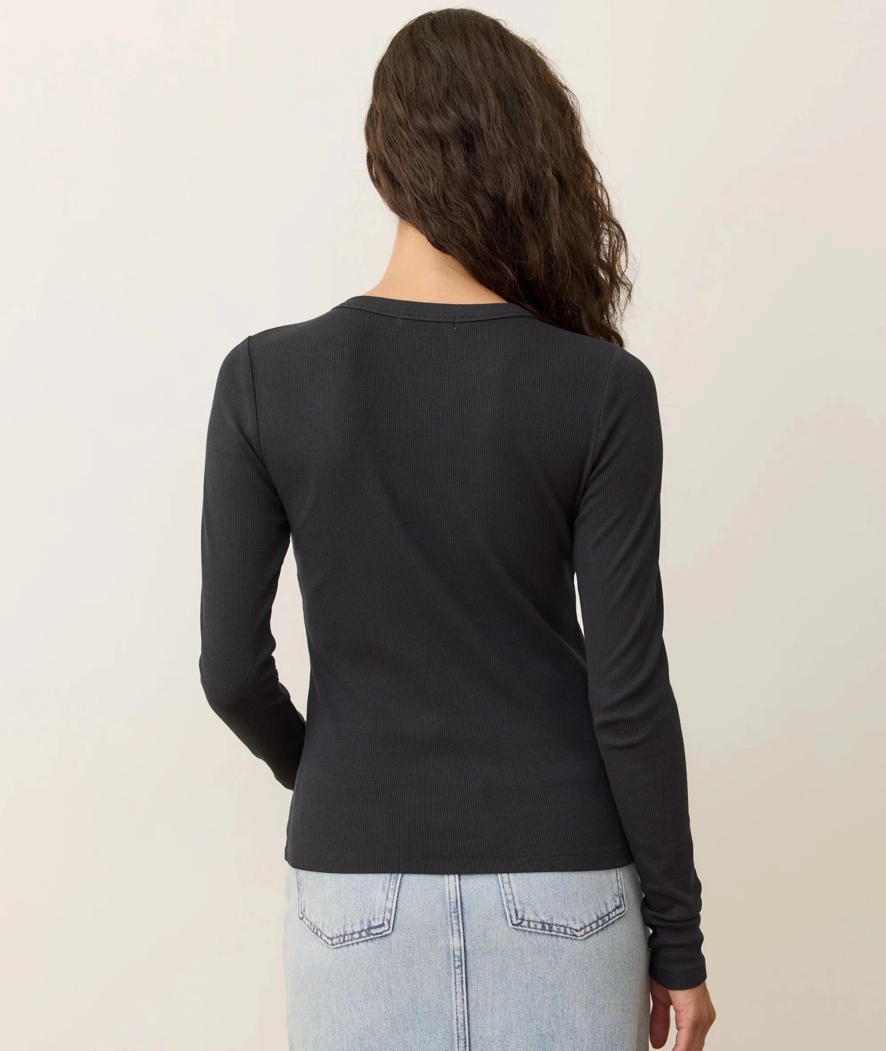 Rose & Lee Co Lexi Top, Black by Marine Layer Long Sleeve