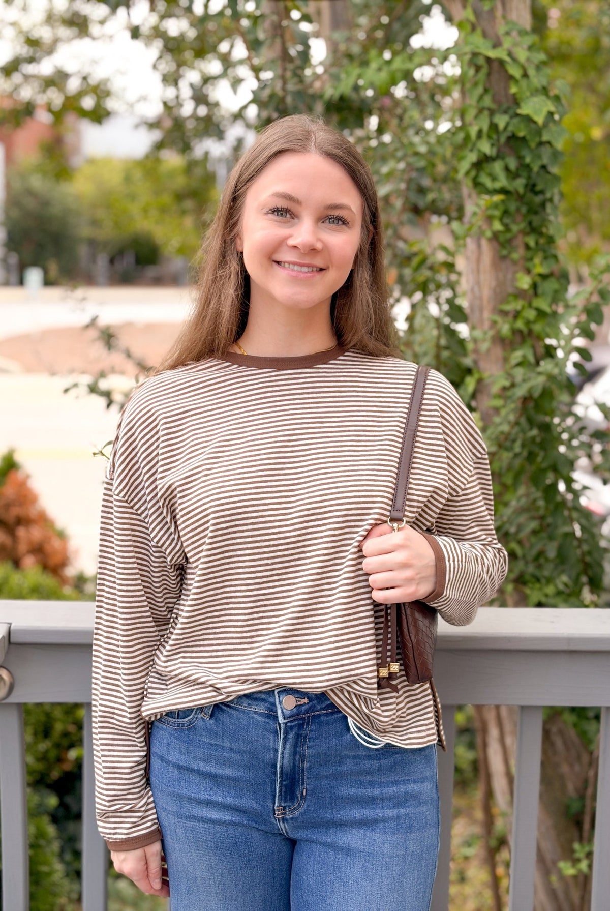 Rose & Lee Co Lexi Top, Mocha Long Sleeve