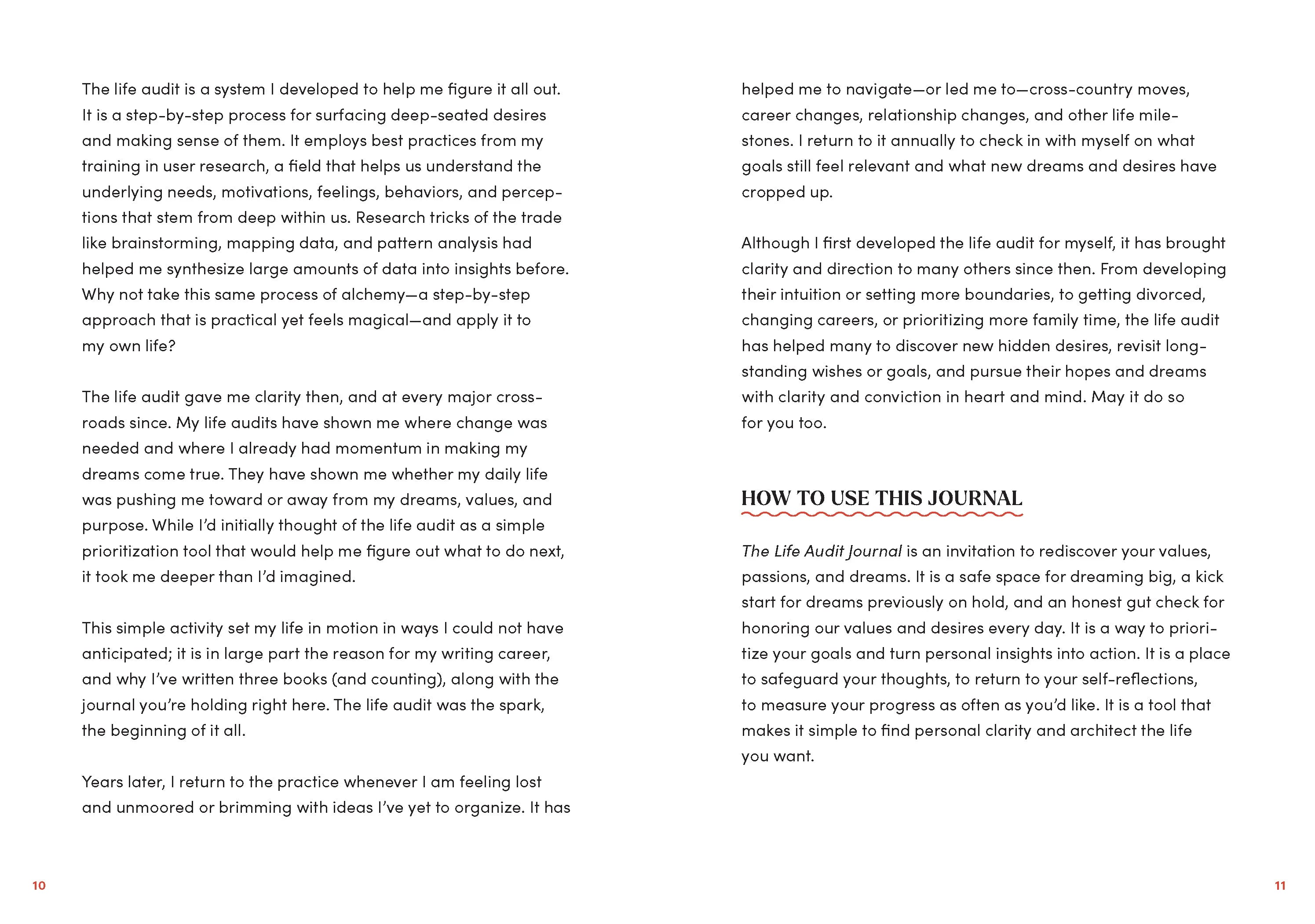 Purpose and Joy Life Audit Journal