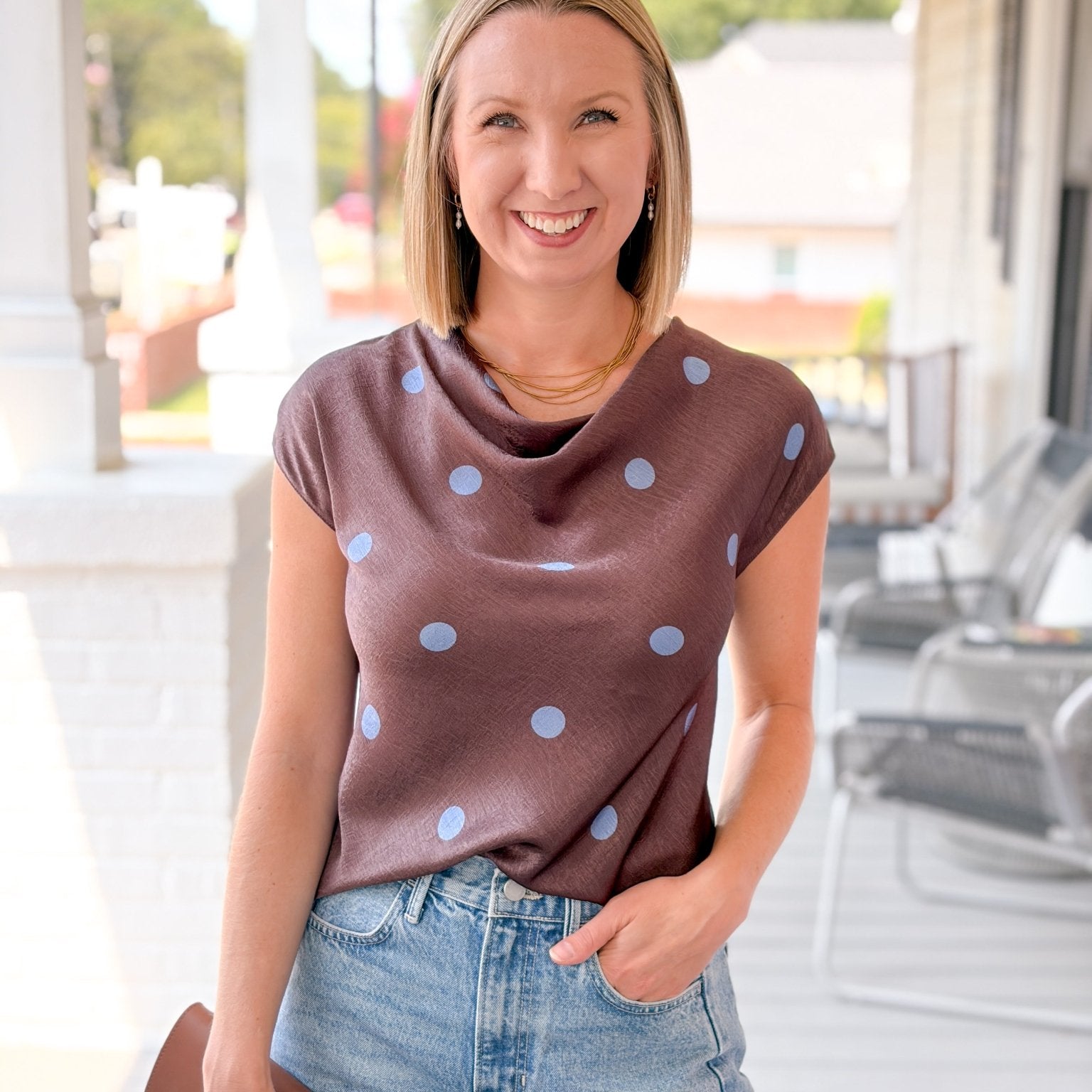 Rose & Lee Co Lila Top, Chocolate Work Tops
