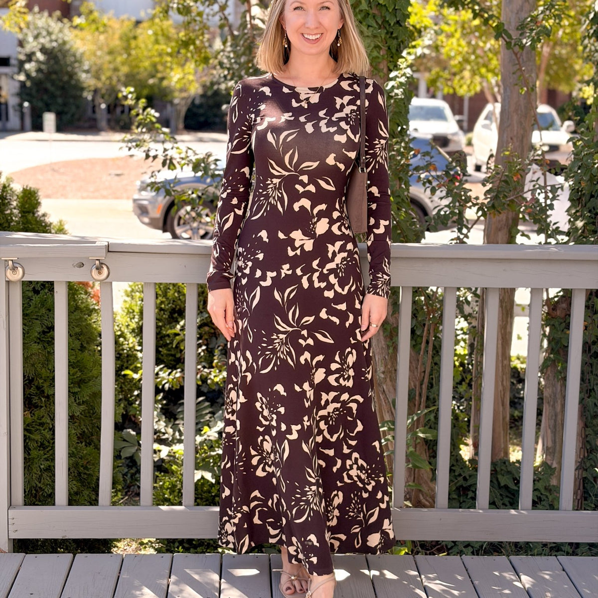Rose & Lee Co Lilian Floral Dress, Dark Roast by Z Supply Event Dress