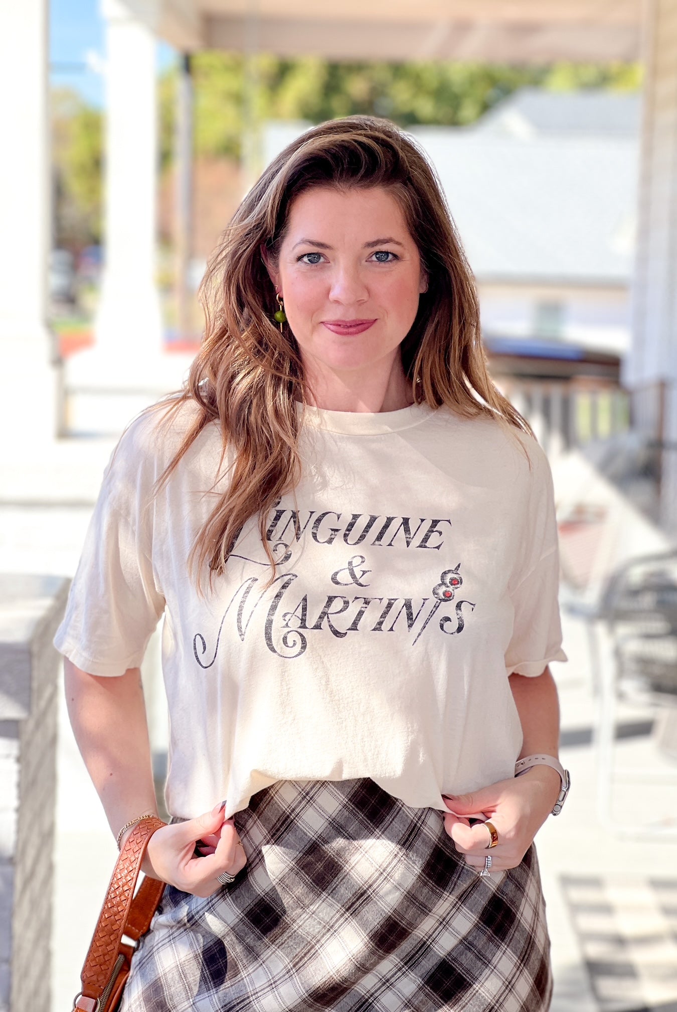 Rose & Lee Co Linguine & Martinis Tee, Cream by Project Social T short sleeve