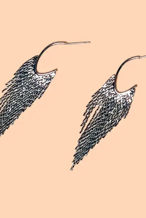 Rose & Lee Co Liza Hoops, Silver Earrings
