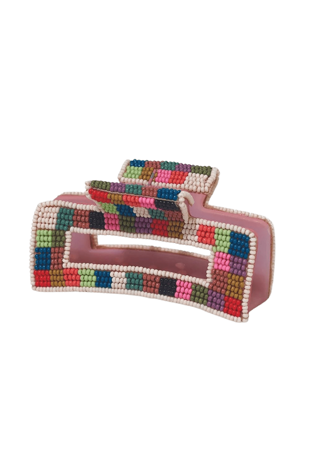 Rose & Lee Co Lola Claw Clip, Multi Checkered Hair