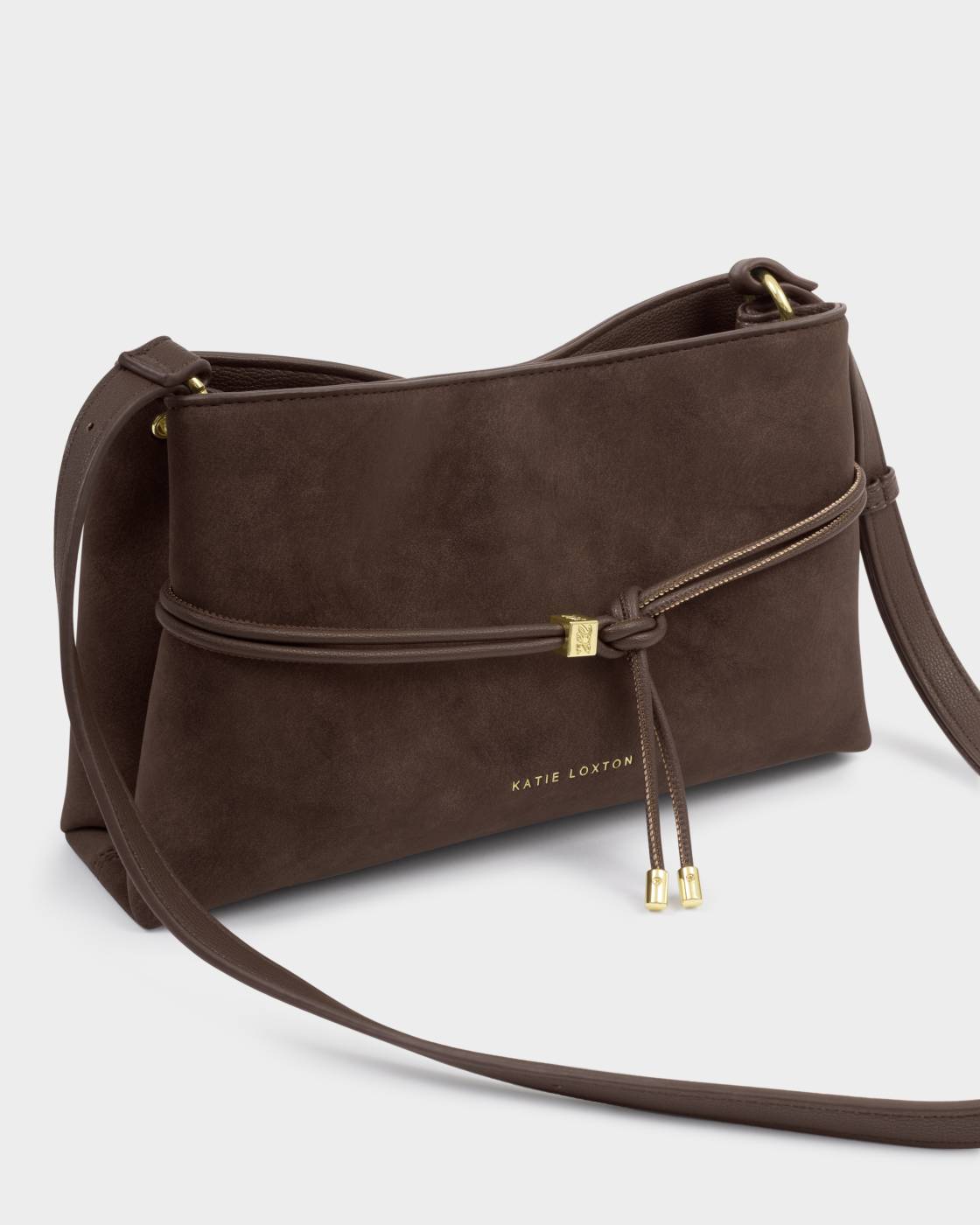 Rose & Lee Co Lori Crossbody Bag, Bitter Chocolate Suedette Bags
